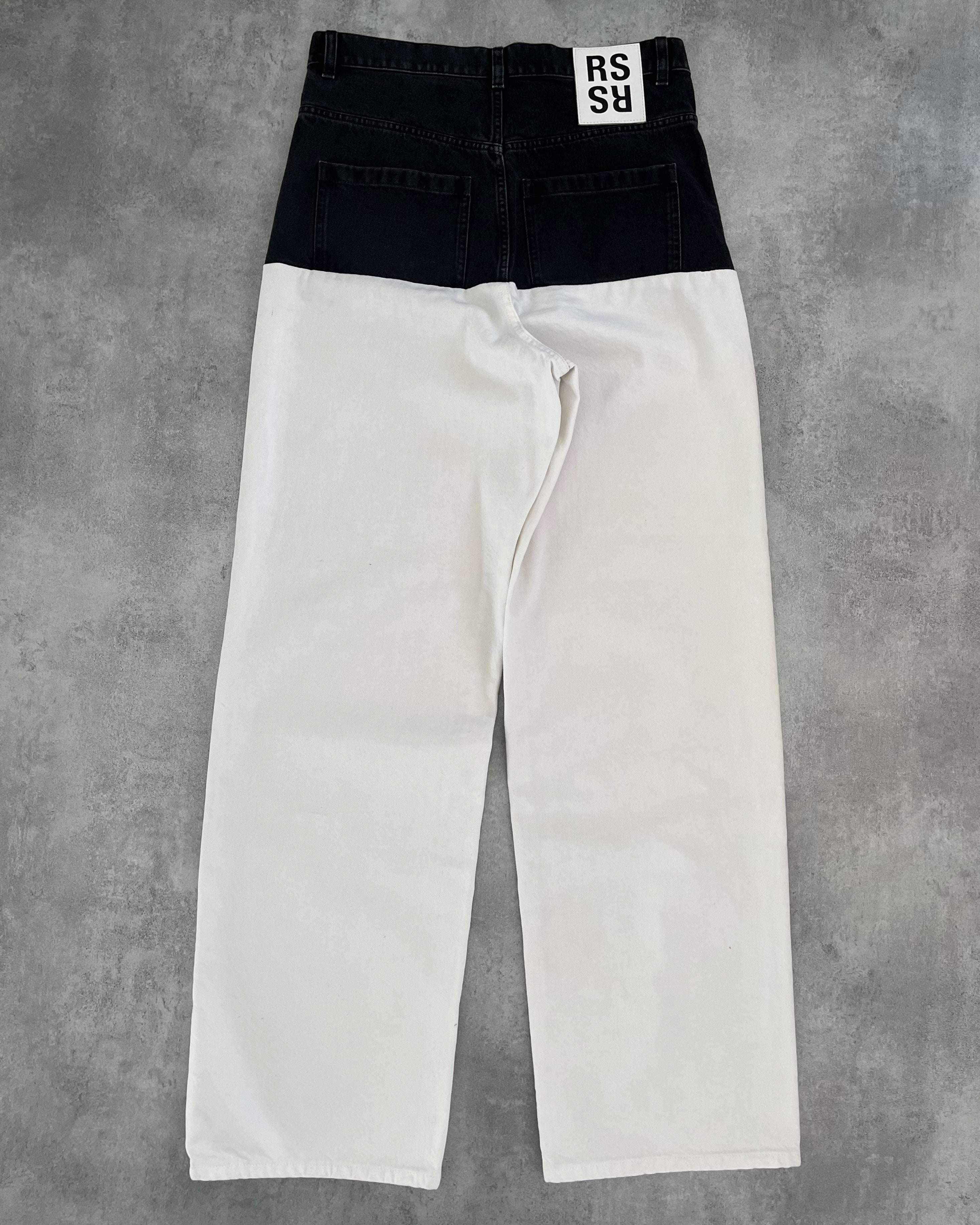 Raf Simons Two Tones Black & White Relaxed Pants (L) - 1
