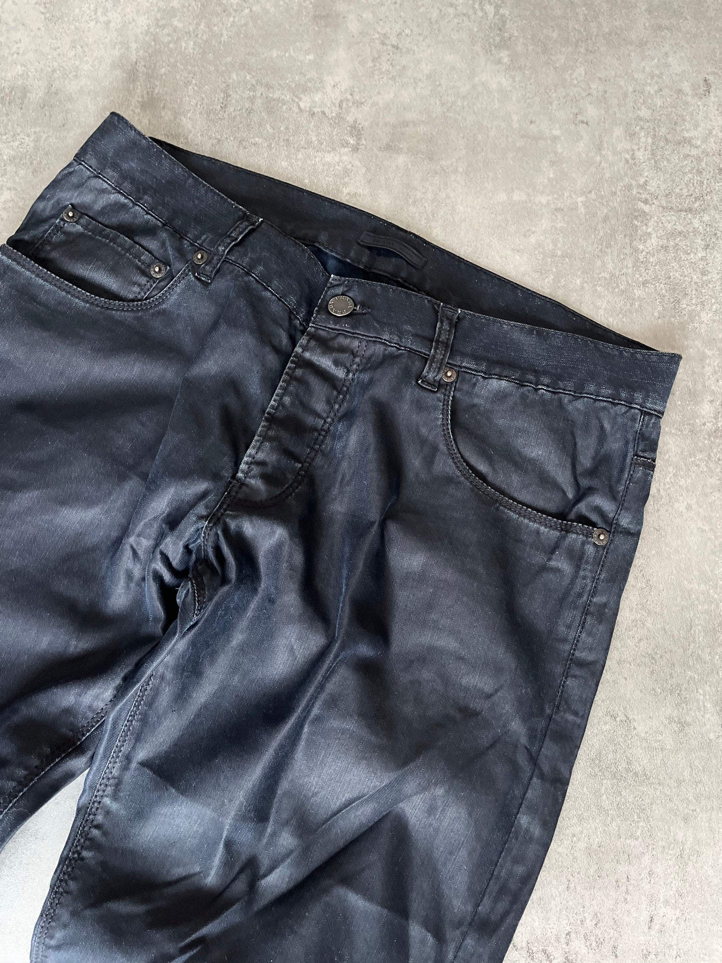 1990s' Prada Waxed Dark Shadow Pants (S/M) (M) - 7