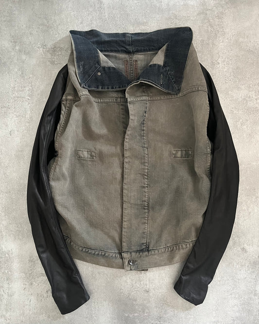 AW2010 Rick Owens Avant-Garde Denim Leather Jacket (S) - 1