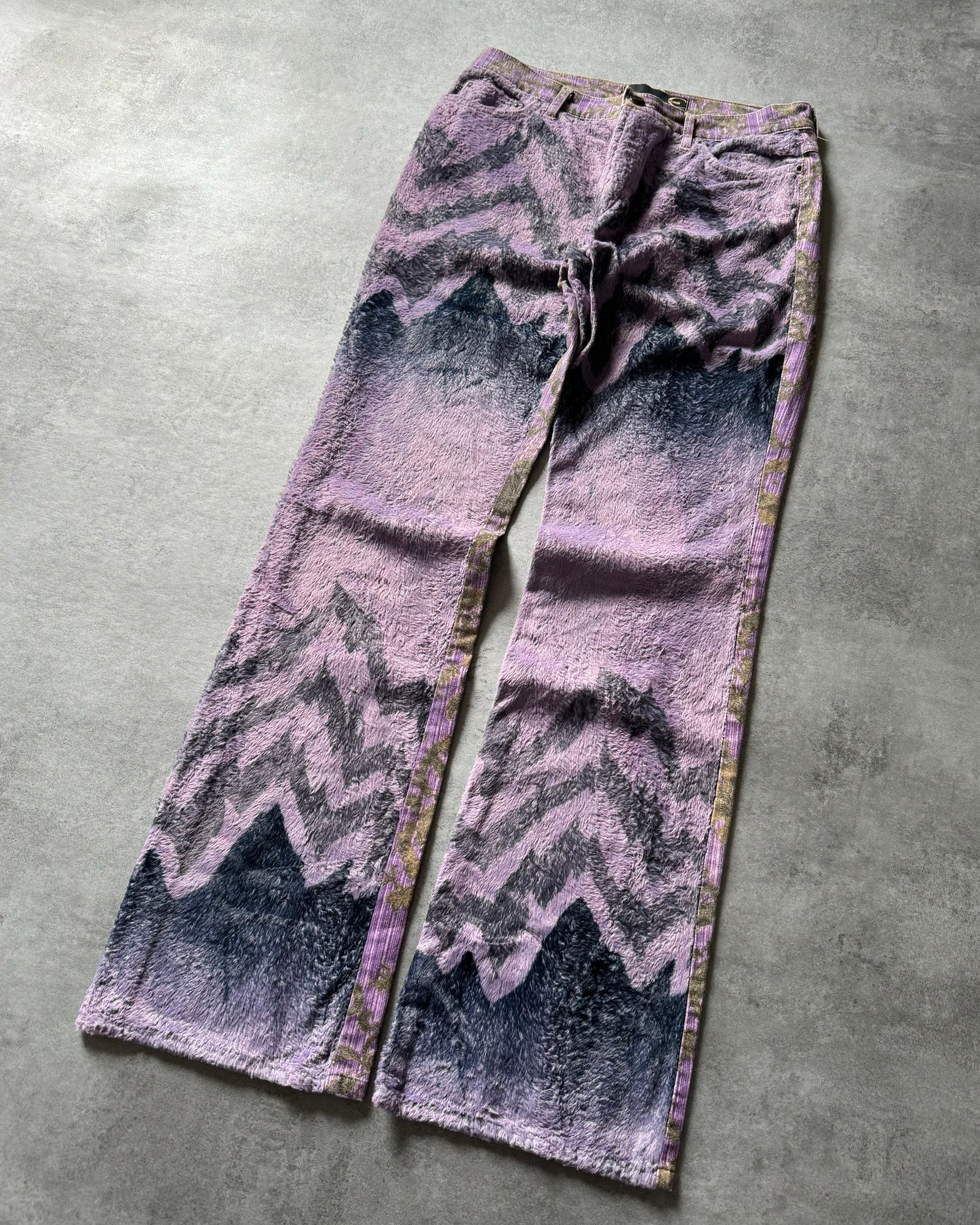 SS2005 Cavalli Mountain Peninsula Purple Relaxed Pants (S) - 6