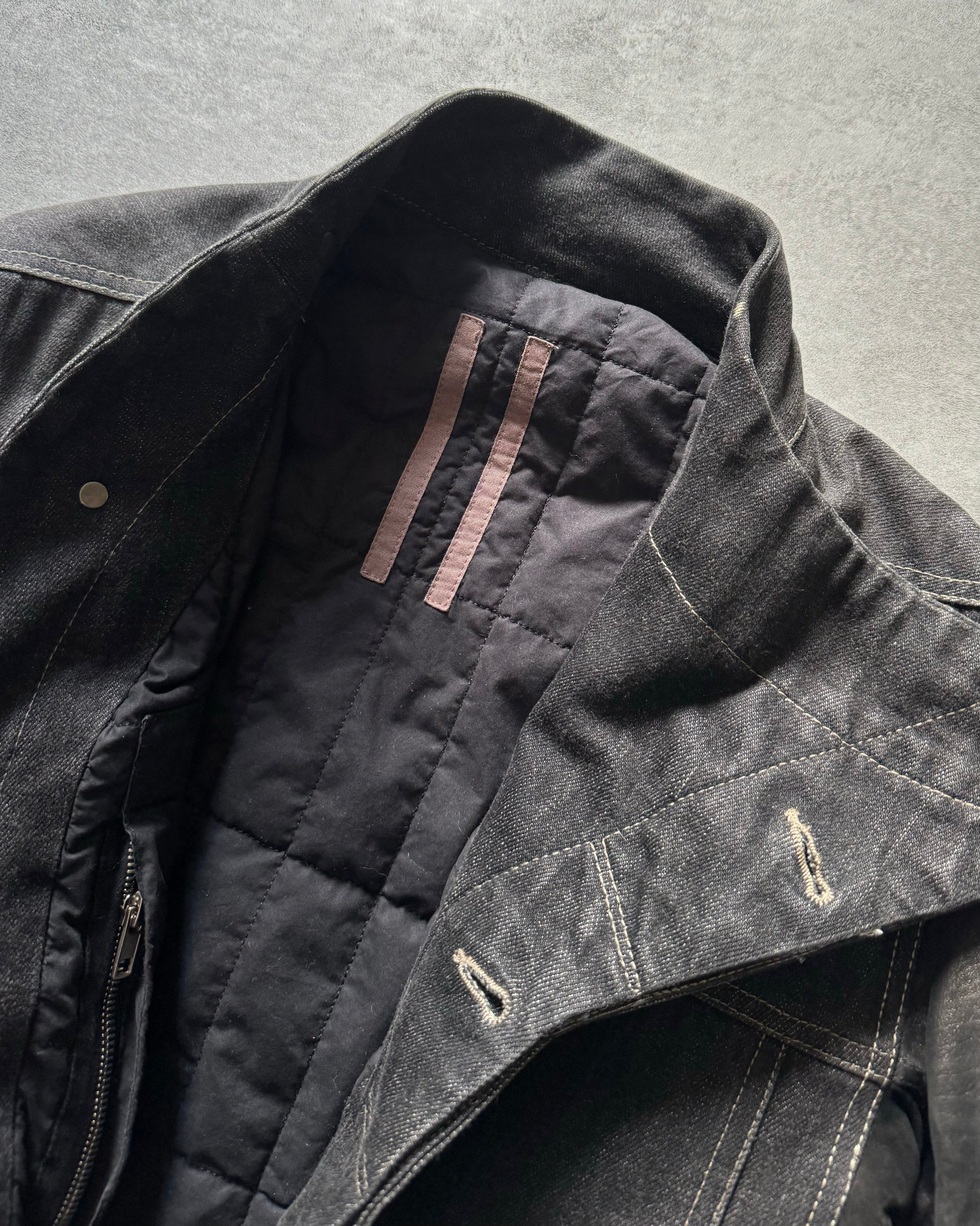 AW2014 Rick Owens Slave Hybrid Leather Jacket (S) - 5