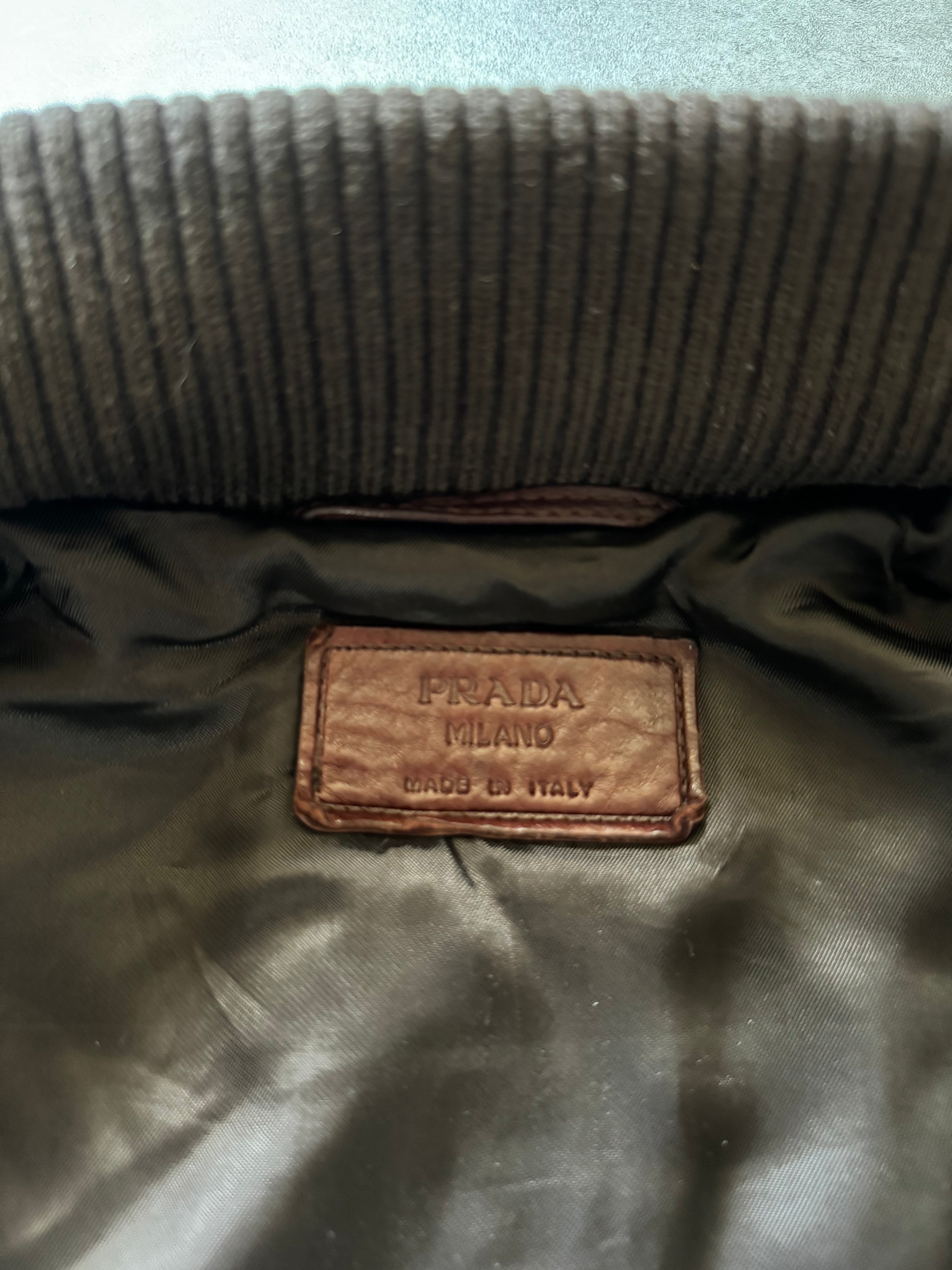 AW2008 Prada Bordeaux Thick Cowhide Premium Calf Leather Jacket  (M) - 10