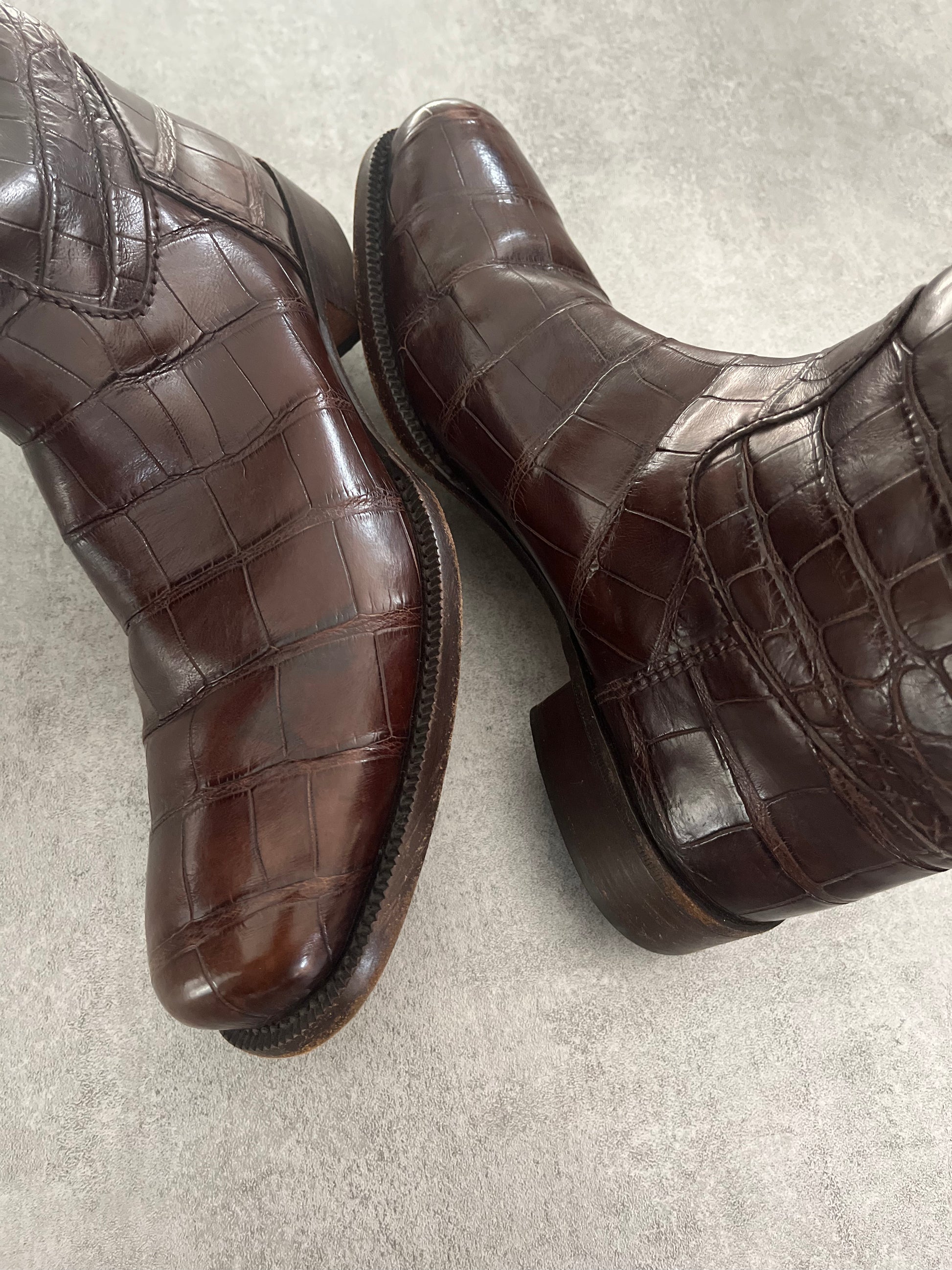 Prada Genuine Crocodile Leather Boots  (43) - 9