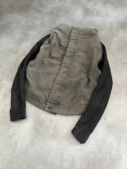 AW2010 Rick Owens Avant-Garde Denim Leather Jacket (S) - 4