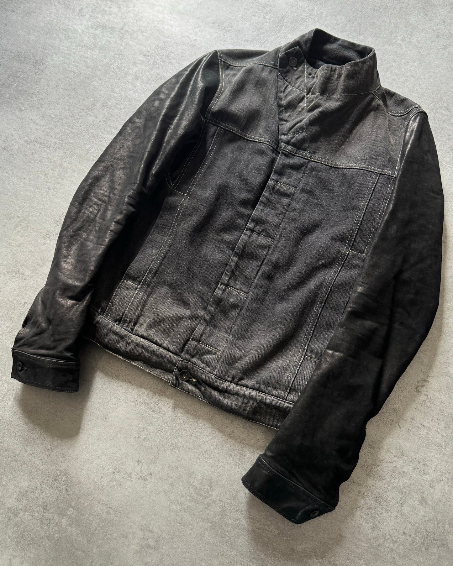 AW2014 Rick Owens Slave Hybrid Leather Jacket (S) - 7