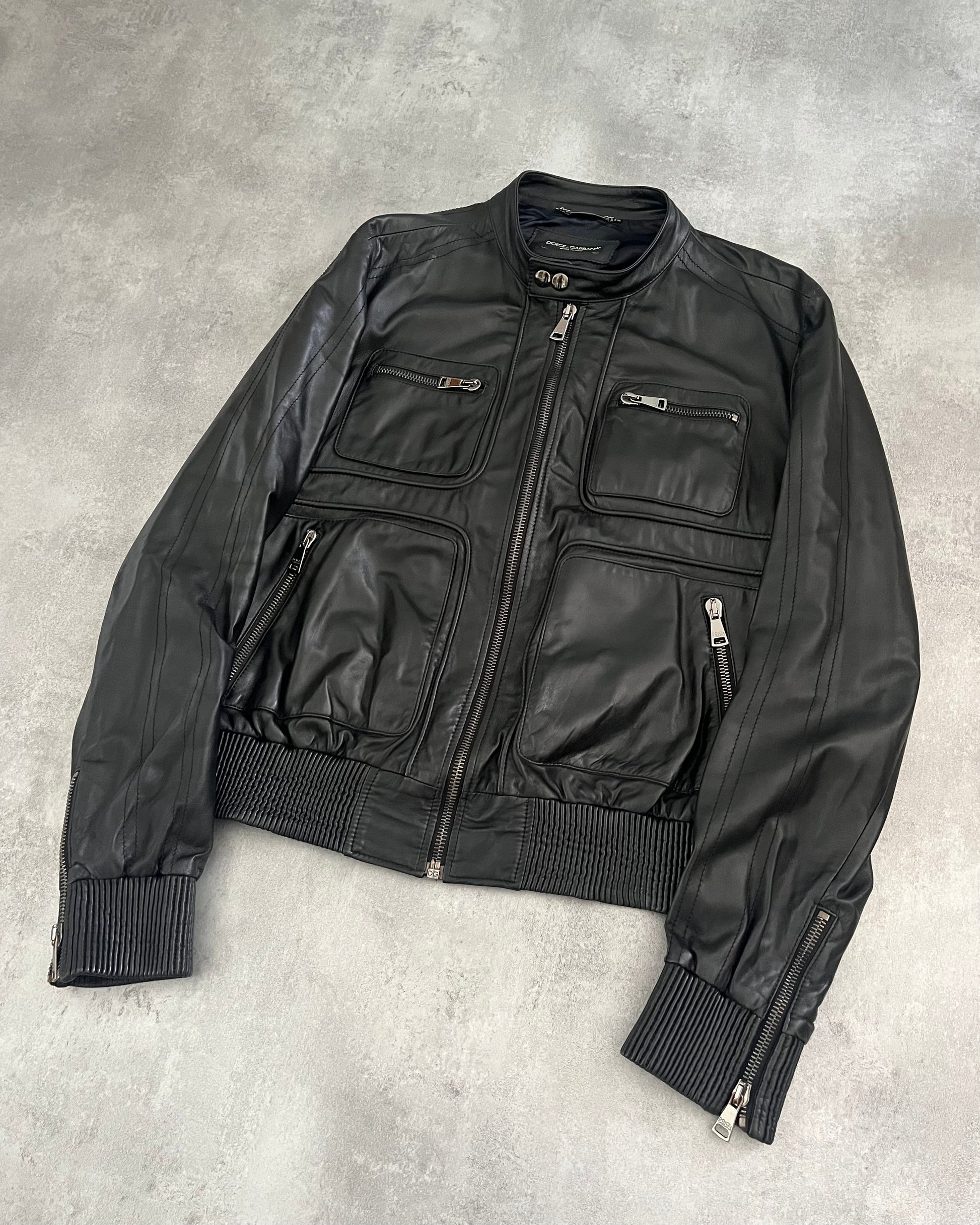 AW2018 Dolce & Gabbana Multi Zips Alpha Leather Jacket (XL) - 2