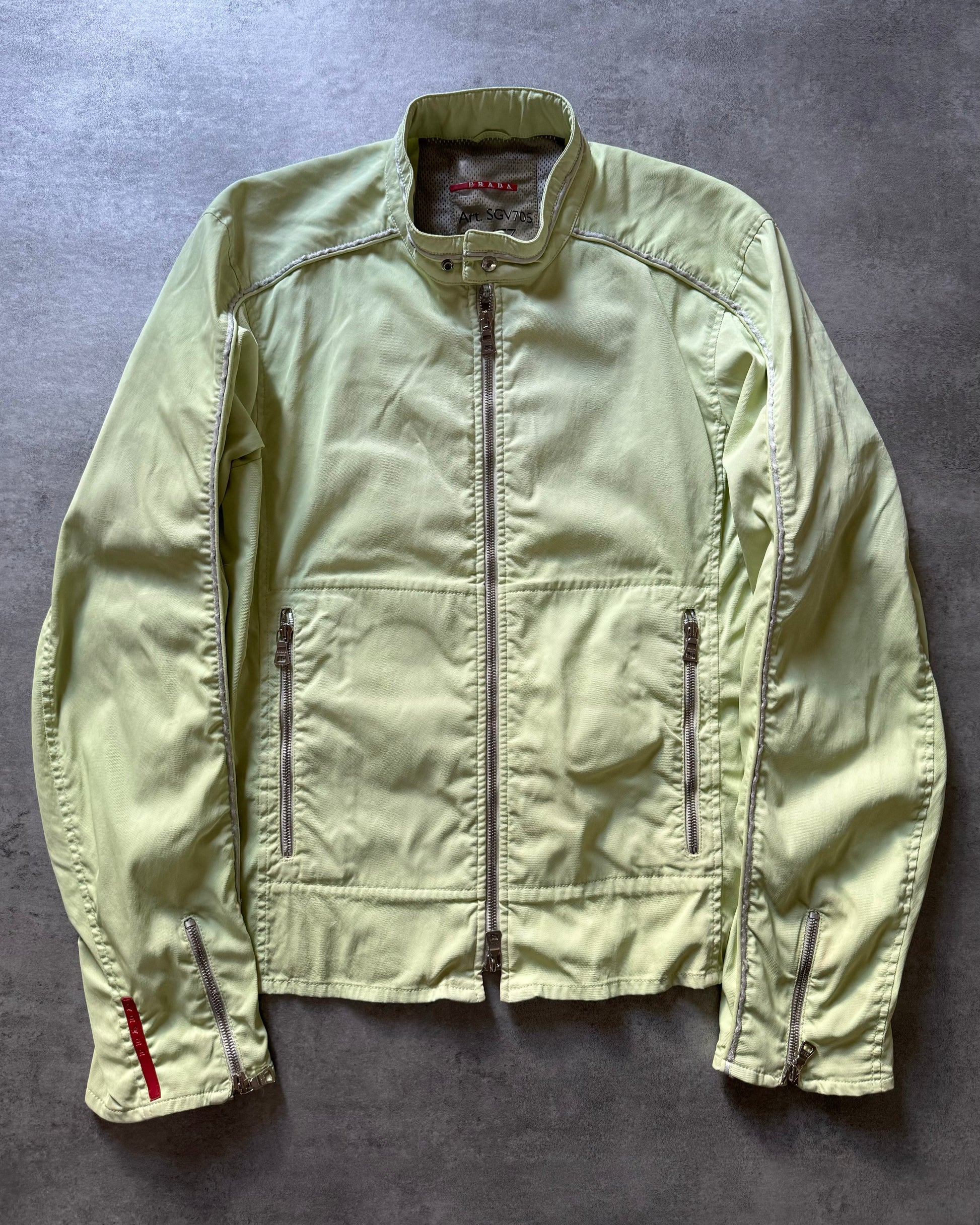 SS2002 Prada Biker Minimalist Linea Rossa Jacket (L) - 1