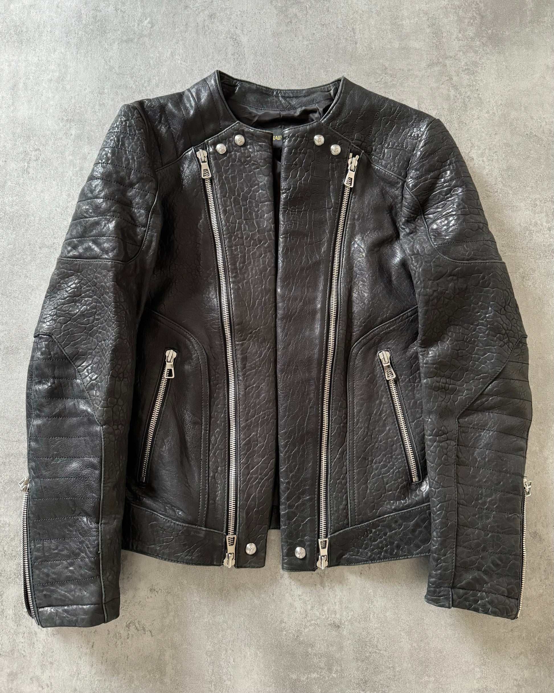 AW2015 Balmain x H&M Pure Biker Leather Jacket (M) - 1