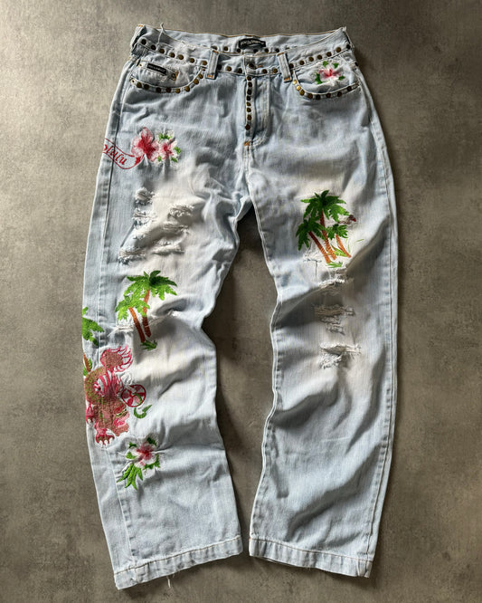 SS2006 Dolce & Gabbana Honolulu Embroideries Jeans (M) - 1