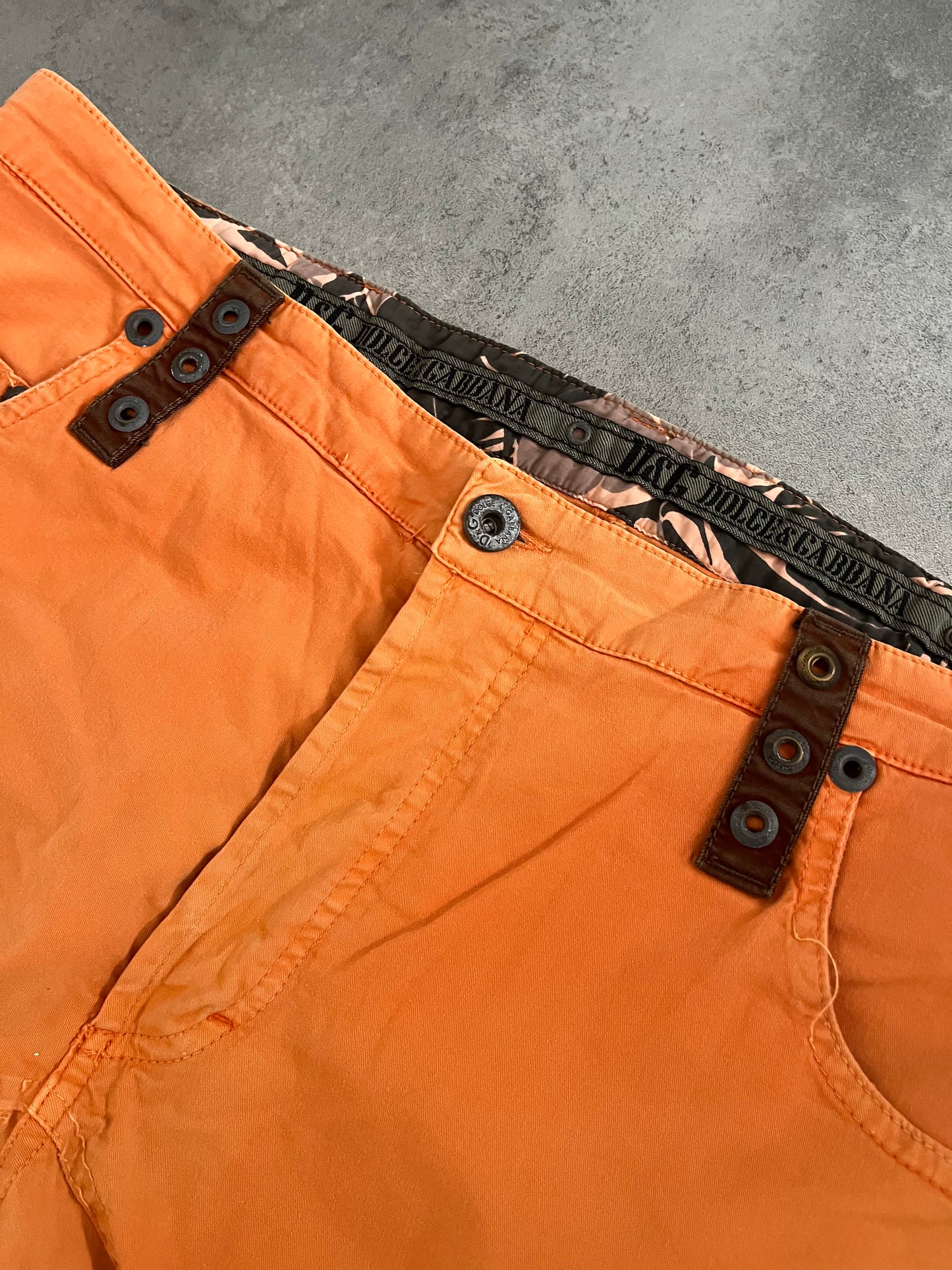 SS2004 Dolce & Gabbana Orange Parachute Shorts (L) - 6