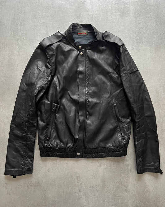 1990s Prada Black Archive Leather Jacket (S/M) (M) - 1