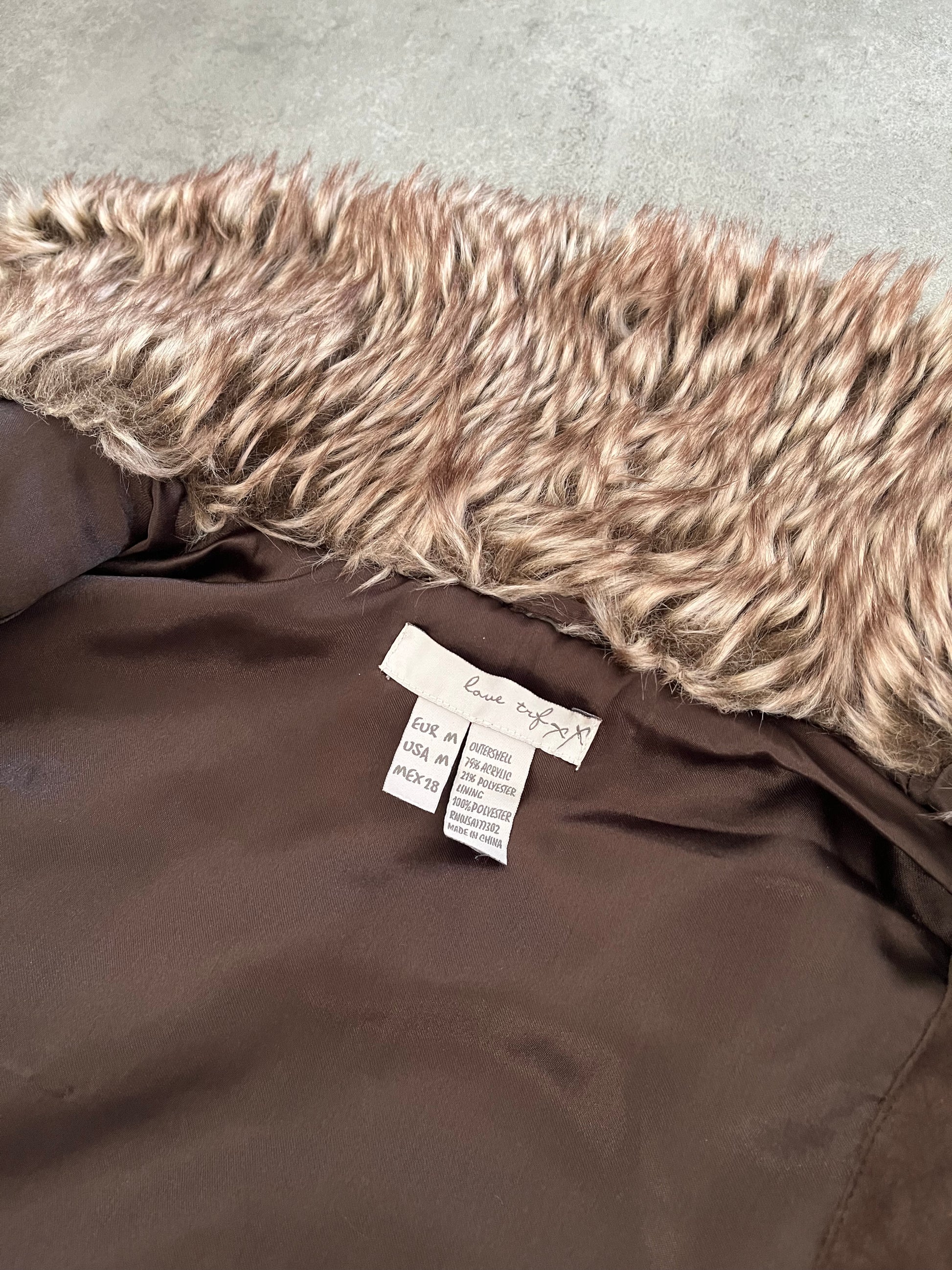 Underground Brown Faux Fur Sleeveless Jacket (XS) - 6