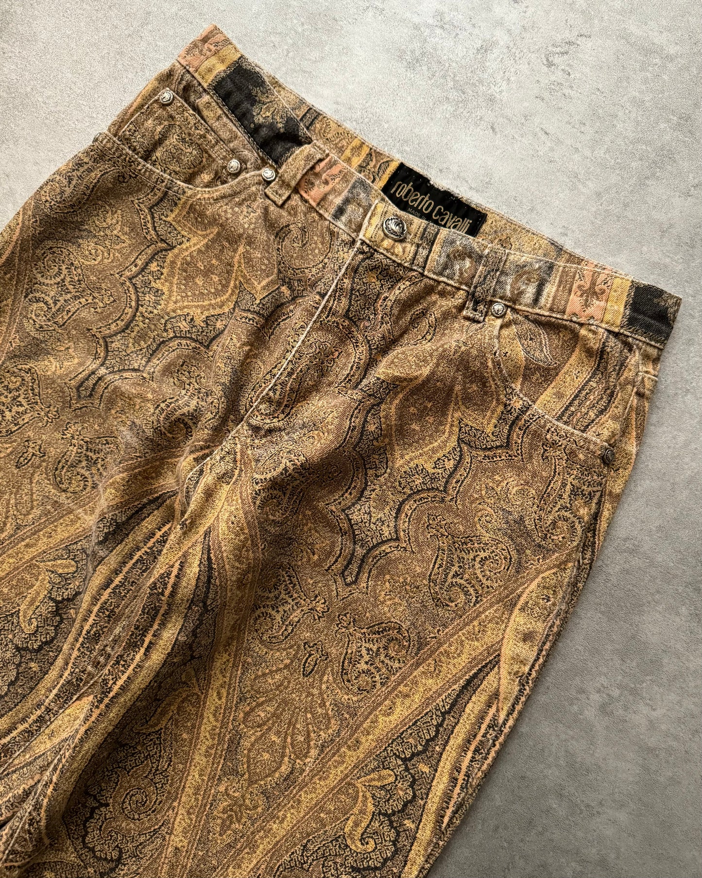 AW1998 Roberto Cavalli Royal Camel Arabic Mozaic Pants (S) - 6