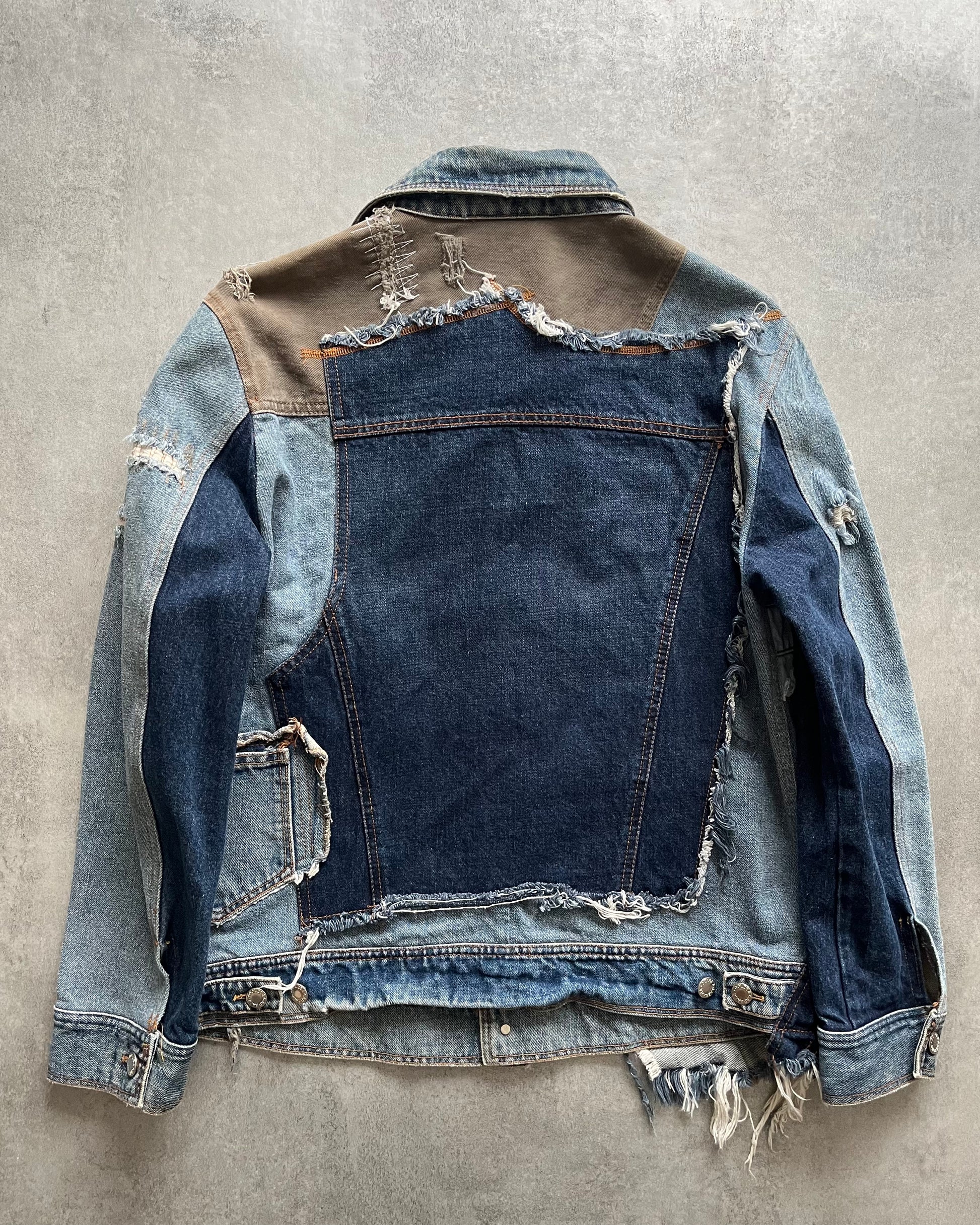 2000s' Dolce & Gabbana Destructured Patchwork Denim Jacket (M/L) (L) - 2