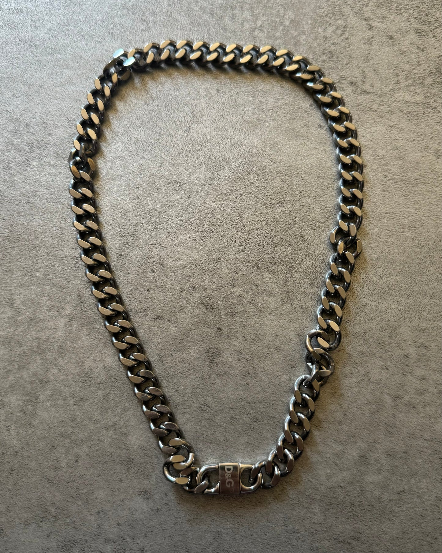 Dolce & Gabbana Silver Steel Chain Necklace (OS) - 1