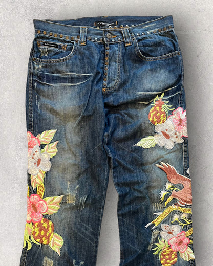 SS06 Dolce & Gabbana Hawai Denim Pants (M)