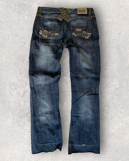 2004 Dolce & Gabbana Yoke Military Jeans (L)