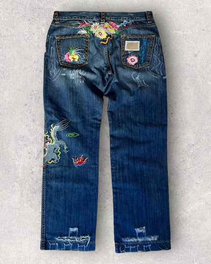 2005 Dolce &amp; Gabbana 夏威夷牛仔裤 (M)