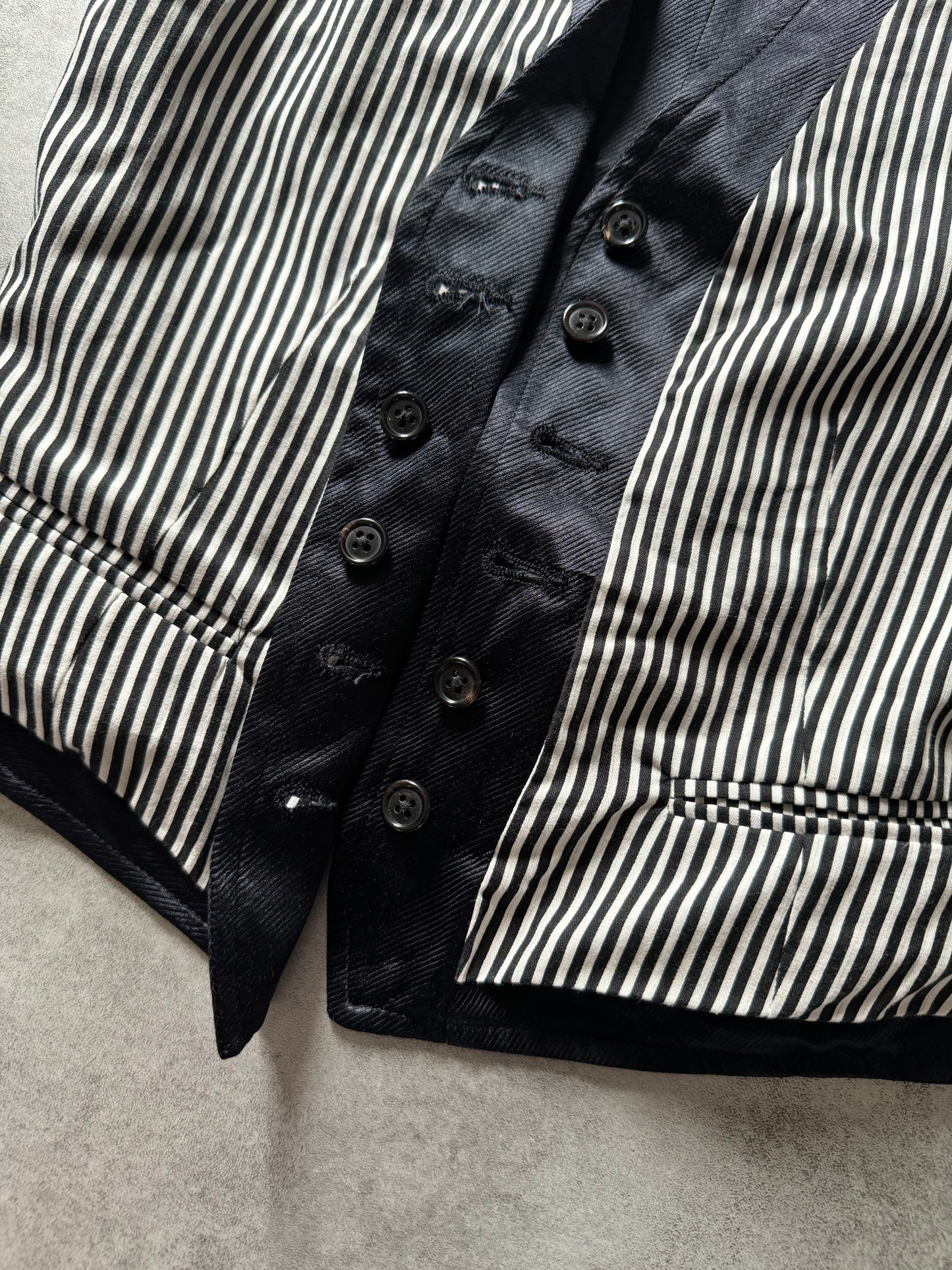 SS2009 Ann Demeulemeester Striped Waistcoat (XS) - 5