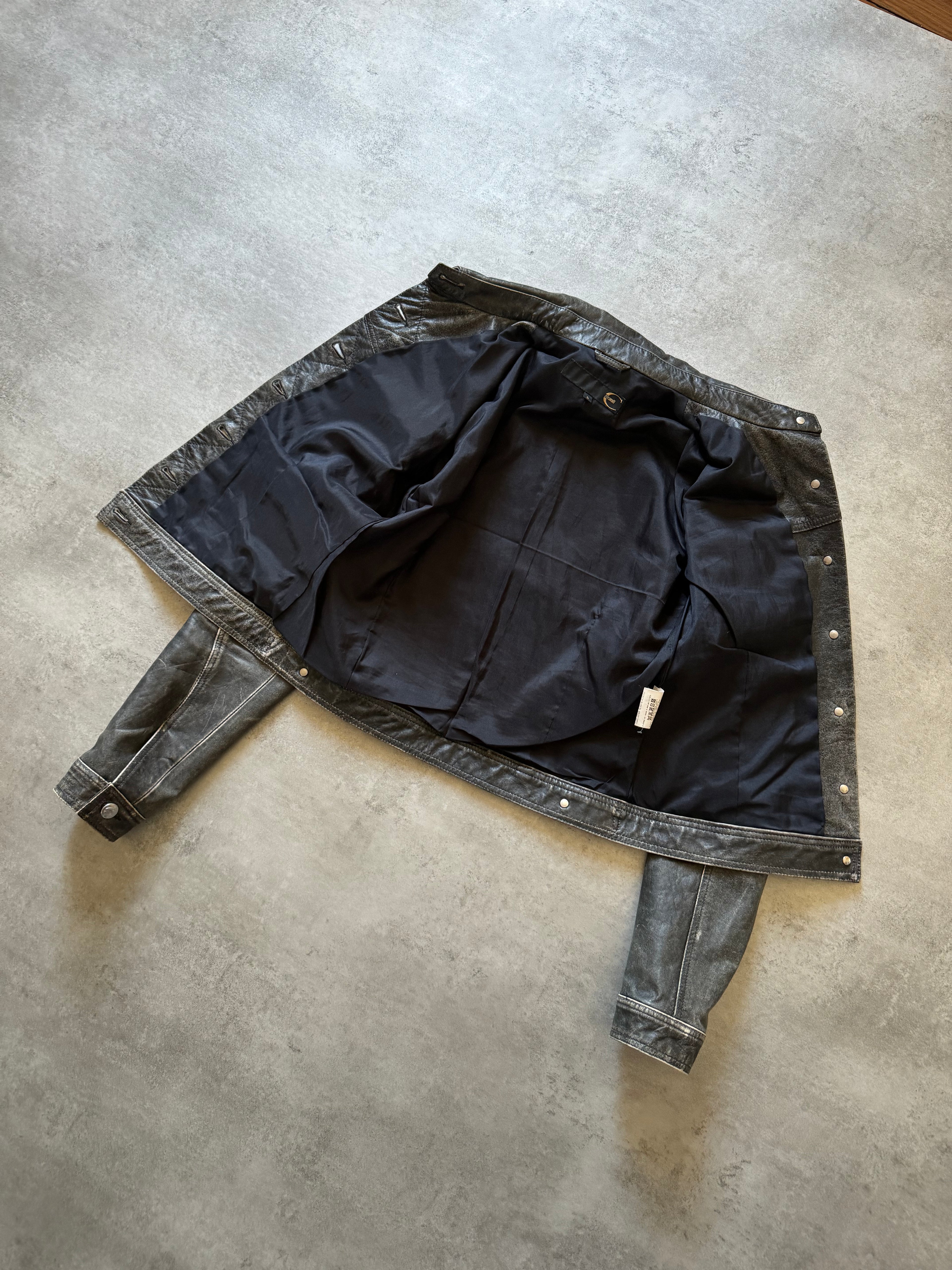 2000s Cavalli Brut Raw Leather Jacket (S) - 5