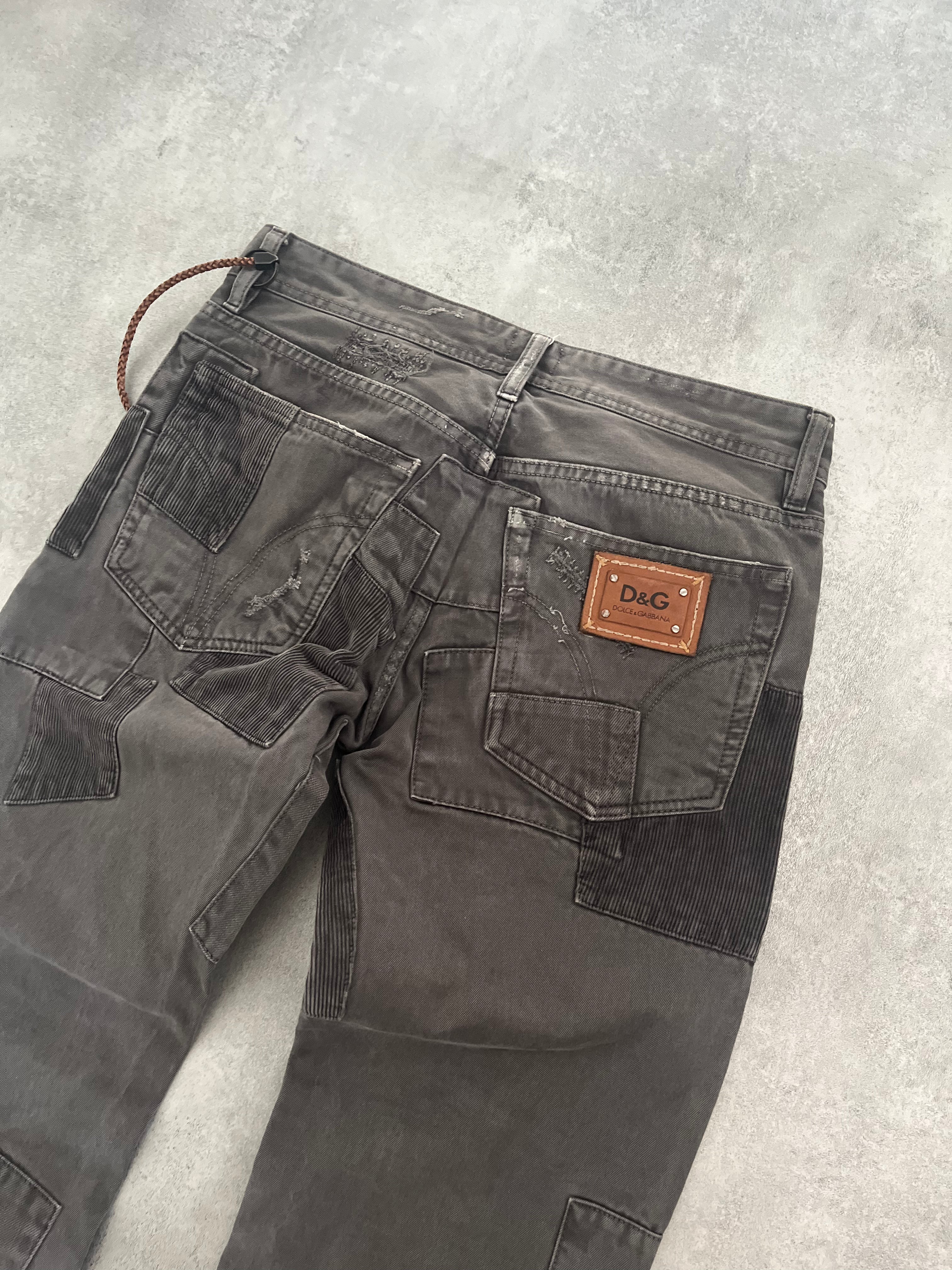 AW2011 Dolce & Gabbana Grey Patchwork Pants (S) - 3