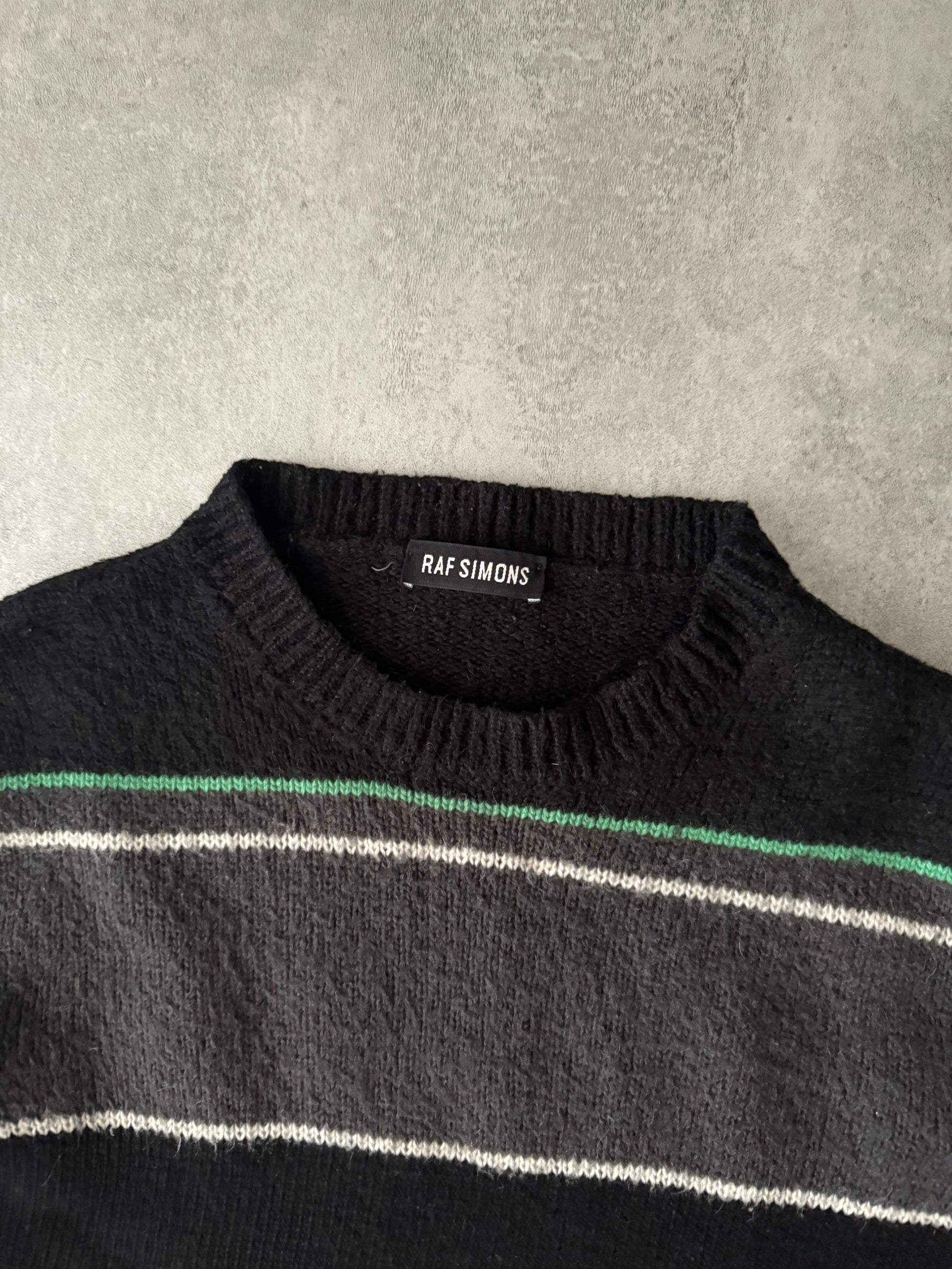 AW2013 Raf Simons Striped Mohair-Blend Sweater (M) - 7