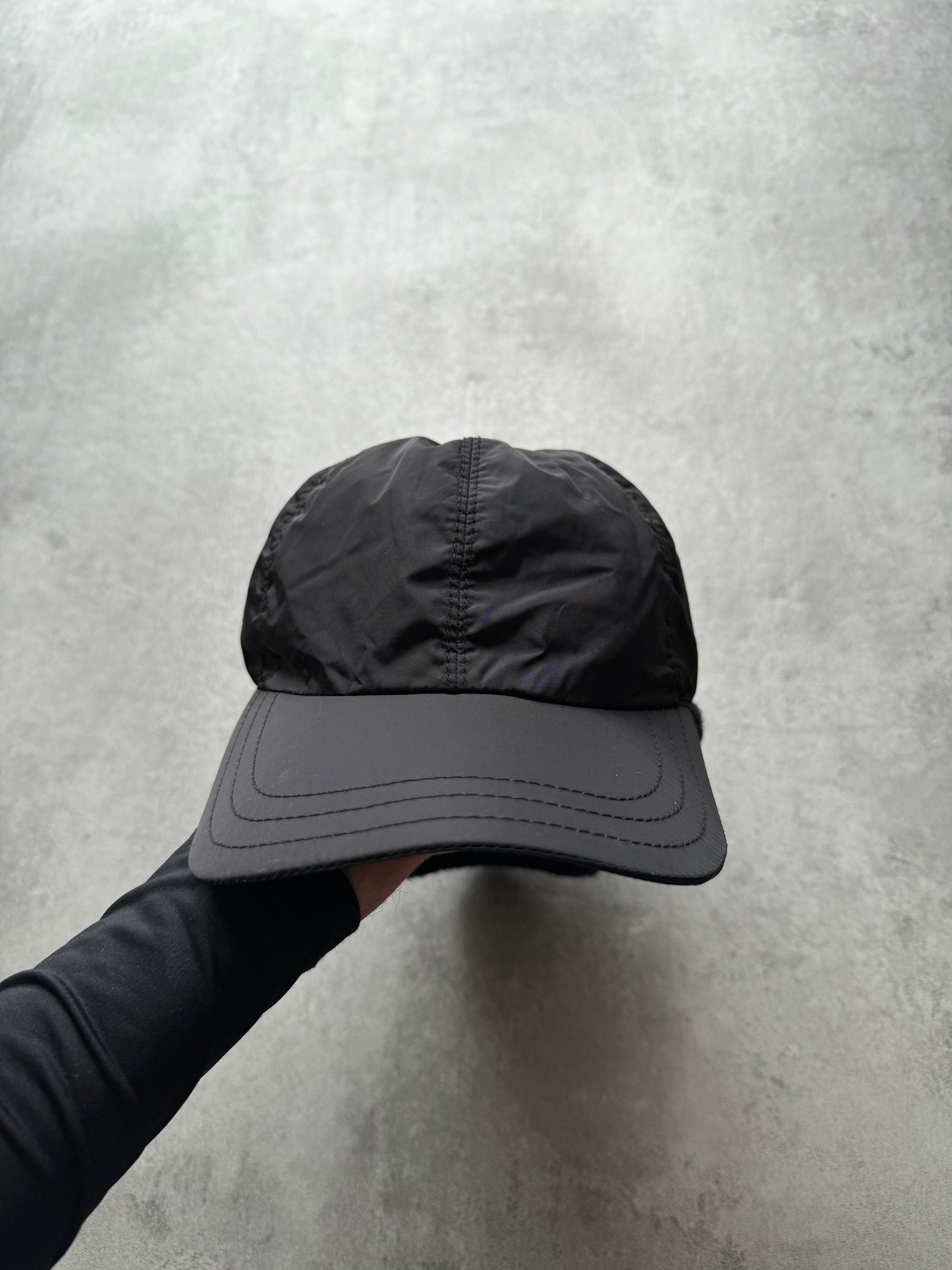 AW2001 Prada Black Wool Protect Nylon Cap  (OS) - 5