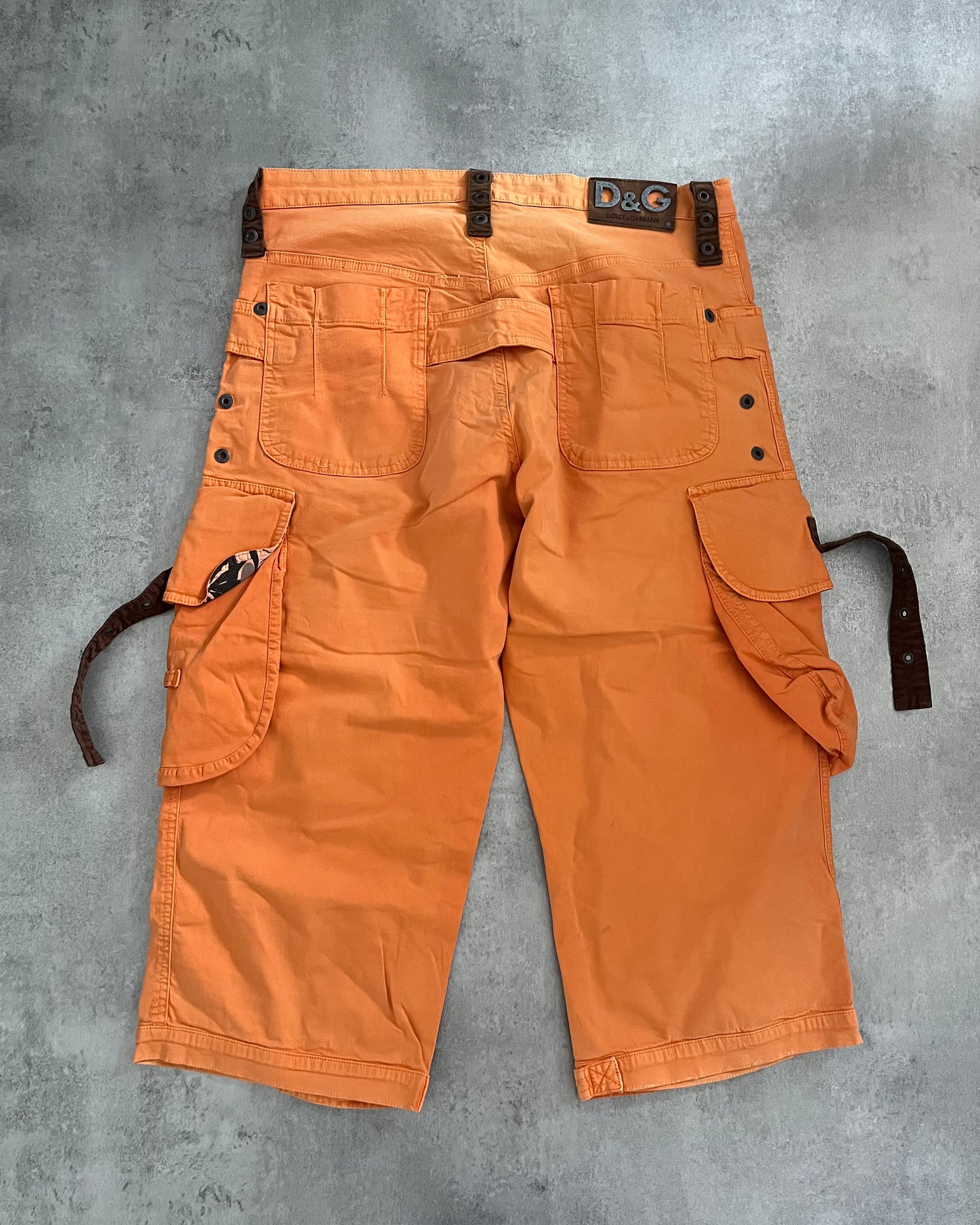 SS2004 Dolce & Gabbana Orange Parachute Shorts (L) - 2