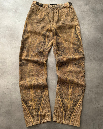 AW1998 Roberto Cavalli Royal Camel Arabic Mozaic Pants (S) - 1