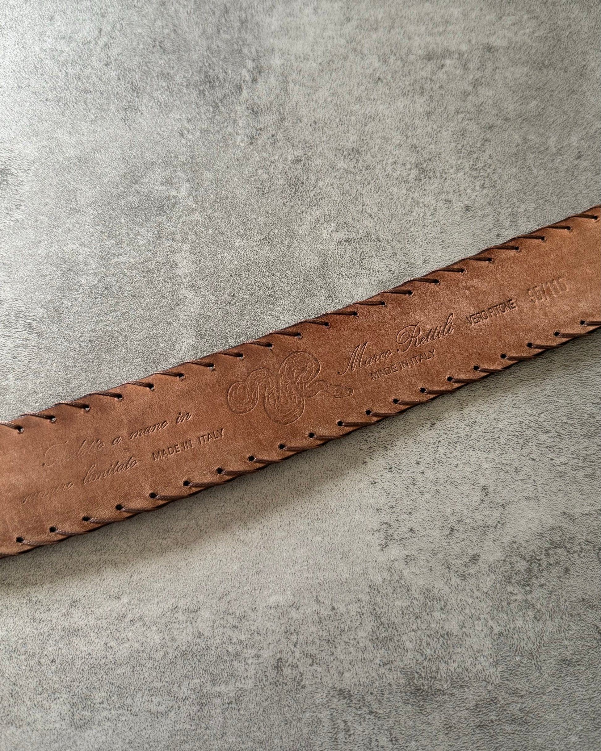 Marco Rettili Artisanal Milanese Sahar Python Leather Belt (OS) - 7