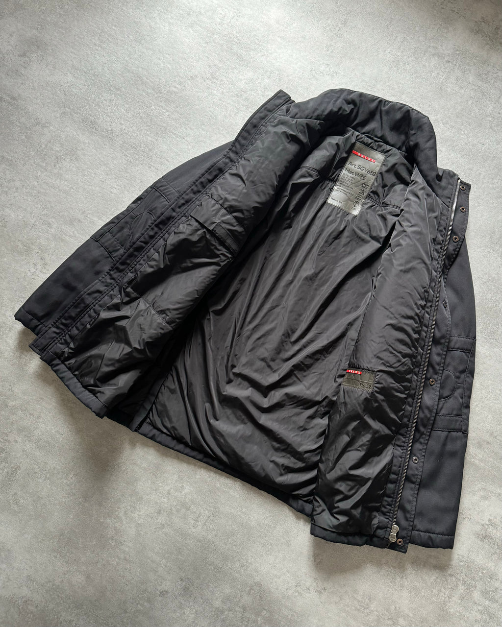 2000s Prada Sport Technical Modular Elbow Pad Padded Trench Jacket (L) - 5
