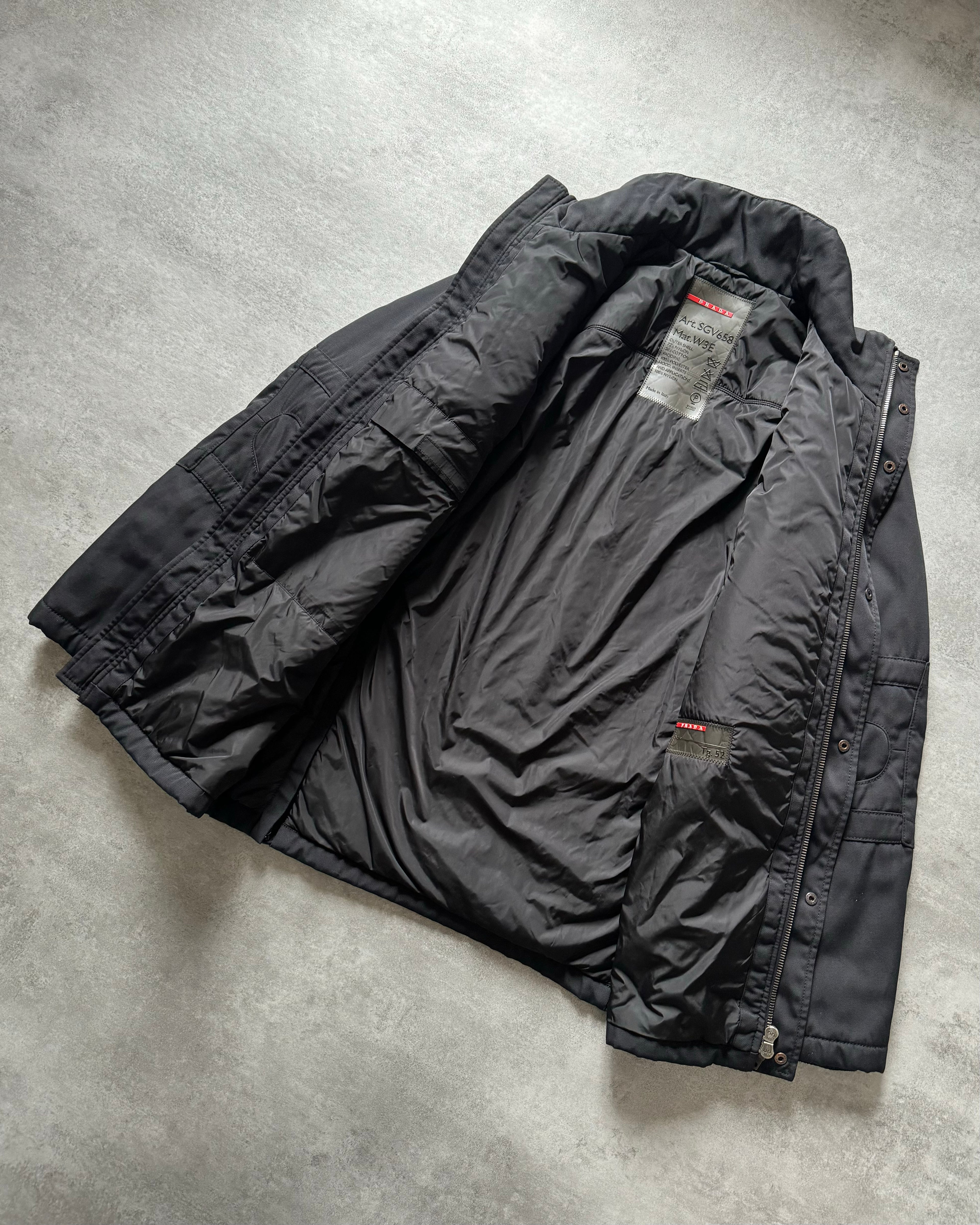2000s Prada Sport Technical Modular Elbow Pad Padded Trench Jacket (L) - 5