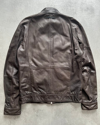 2000s' Jean Paul Gaultier Brown Civil Leather Jacket (M) (M) - 2