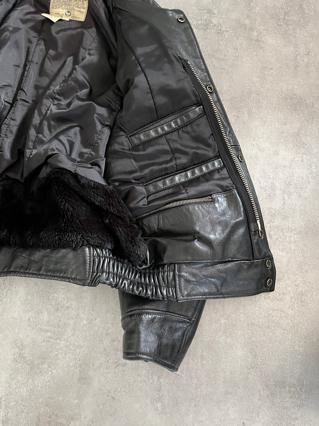 1990s Avirex Army New-York Leather Jacket (L) - 4