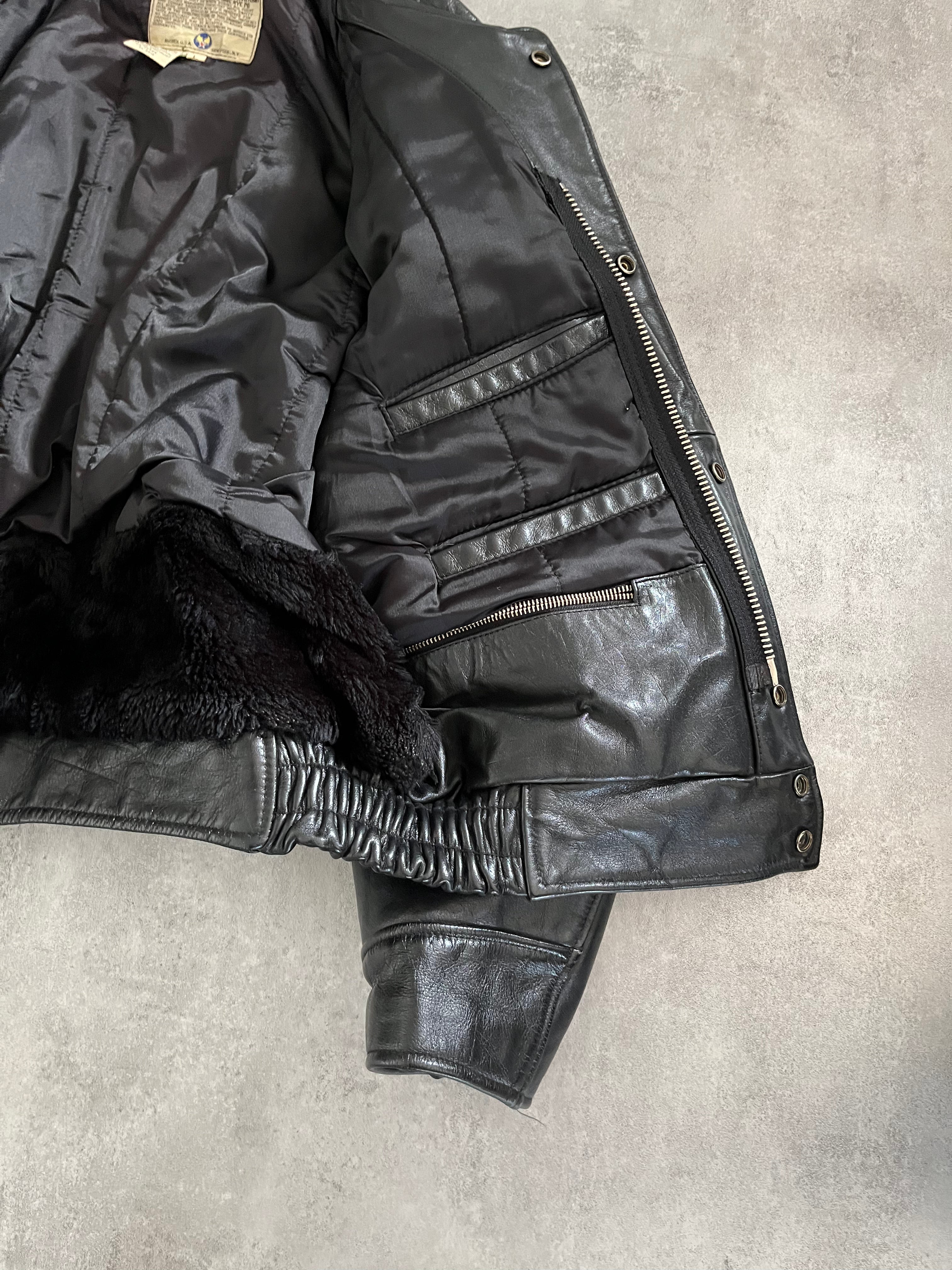 1990s Avirex Army New-York Leather Jacket (L) - 4