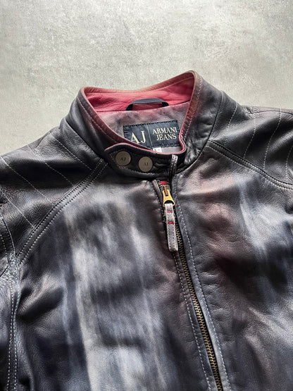 2000s' Armani Painted Leather Jacket (M) (M) - 6