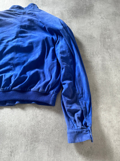 AW1984 Claude Montana pour Ideal Cuir French Blue Worker Bomber Jacket (M) - 4