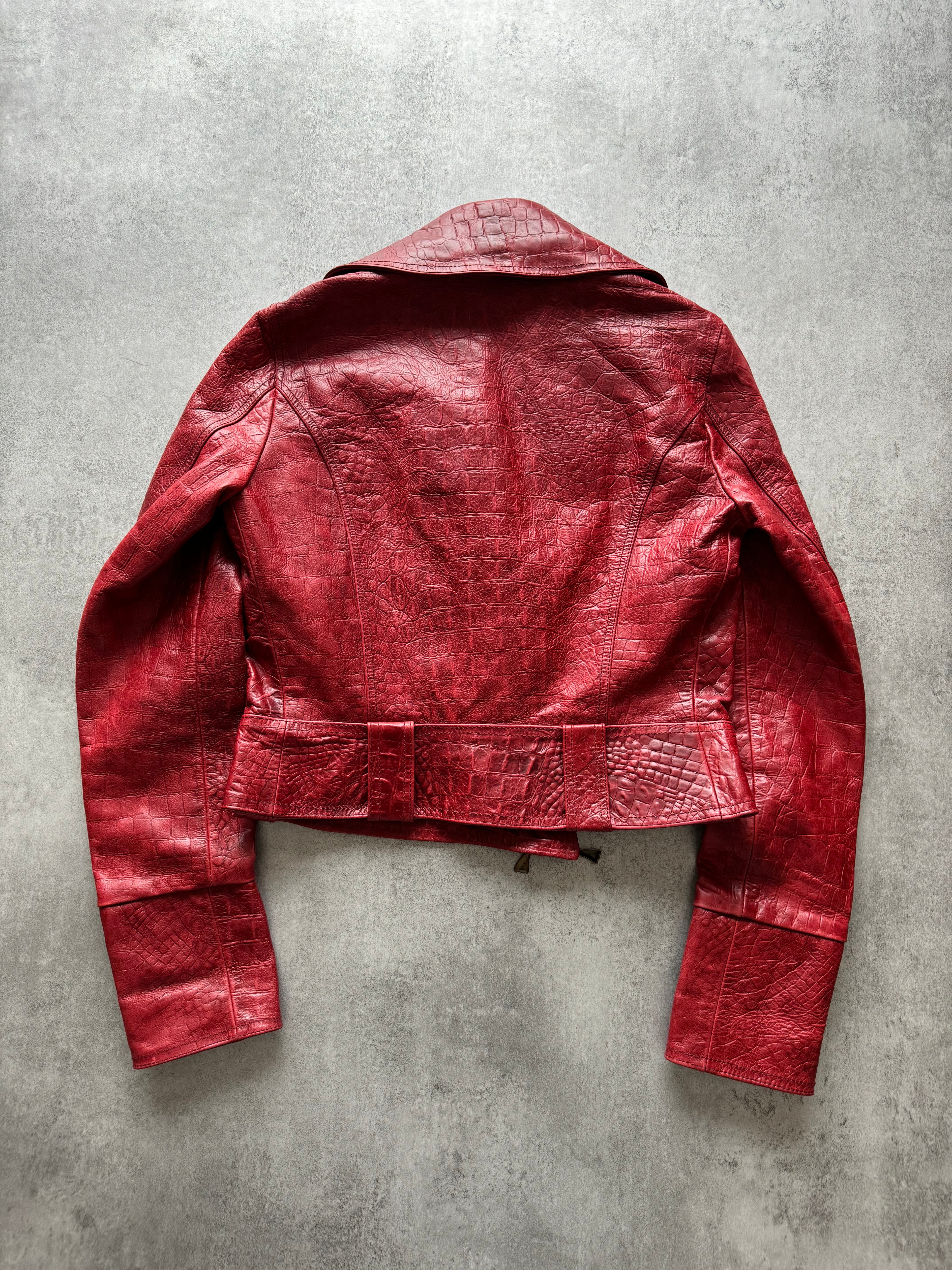 FW2000 Roberto Cavalli Crocodile Leather Red Perfecto (S) - 2