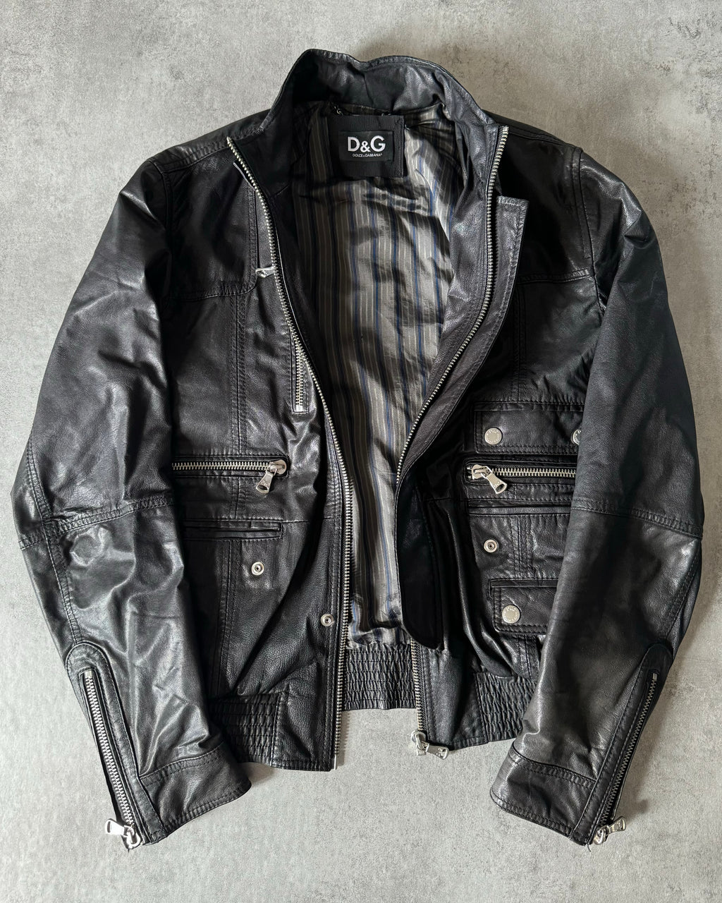 AW2008 Dolce & Gabbana Utility Leather Jacket (M) - 3