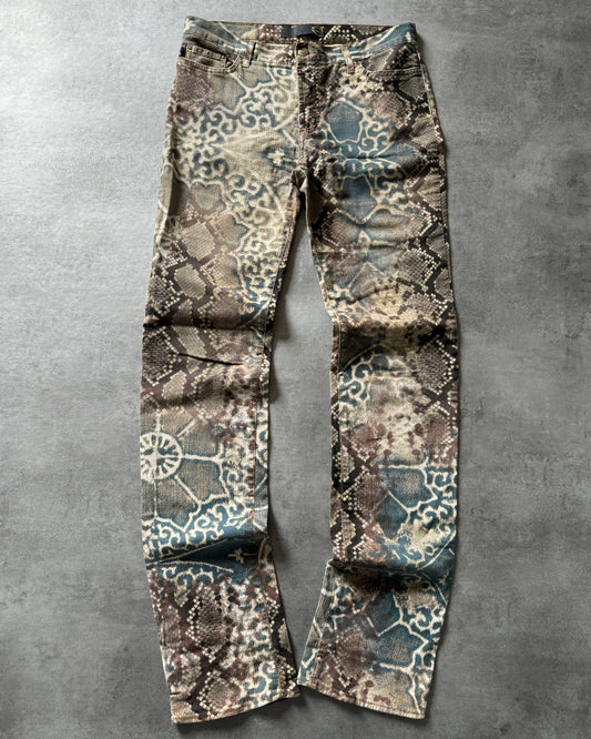 SS2006 Cavalli Mozaic Python Eroded Pants (S) - 1