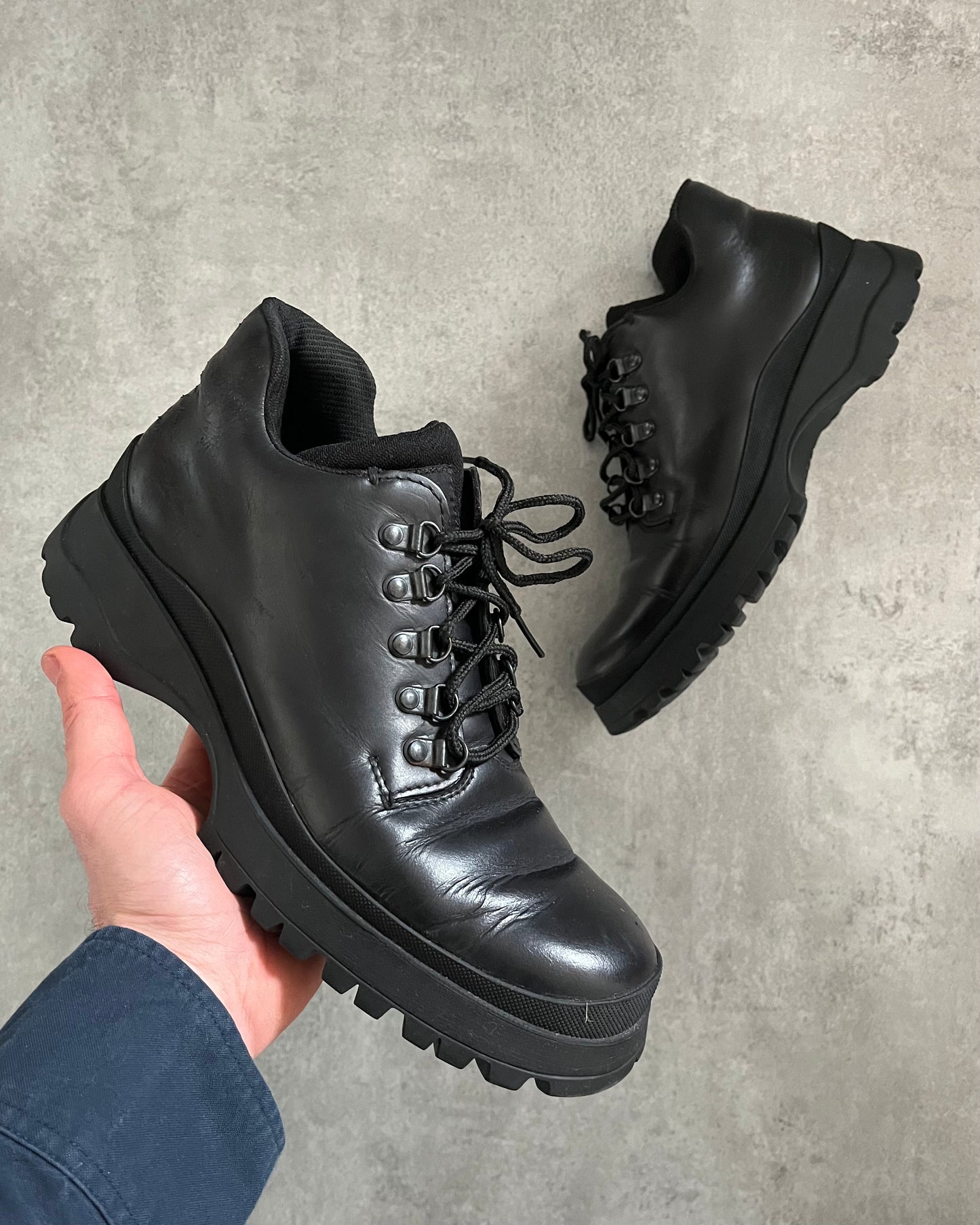 AW1999 Prada Vibram Leather Boots (41) - 1