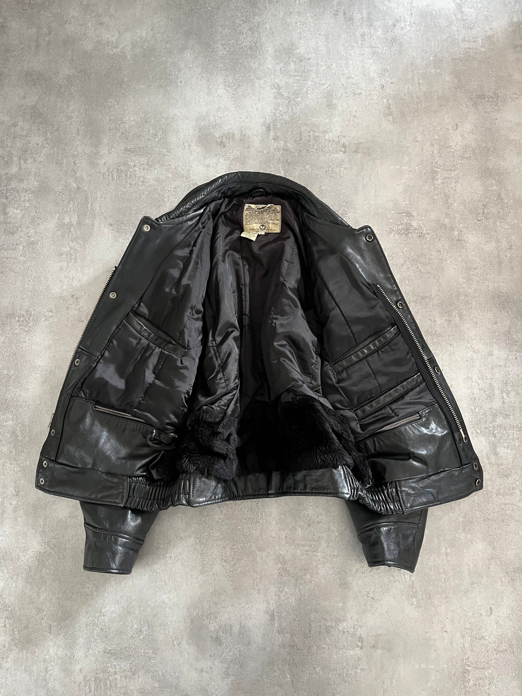 1990s Avirex Army New-York Leather Jacket (L) - 5