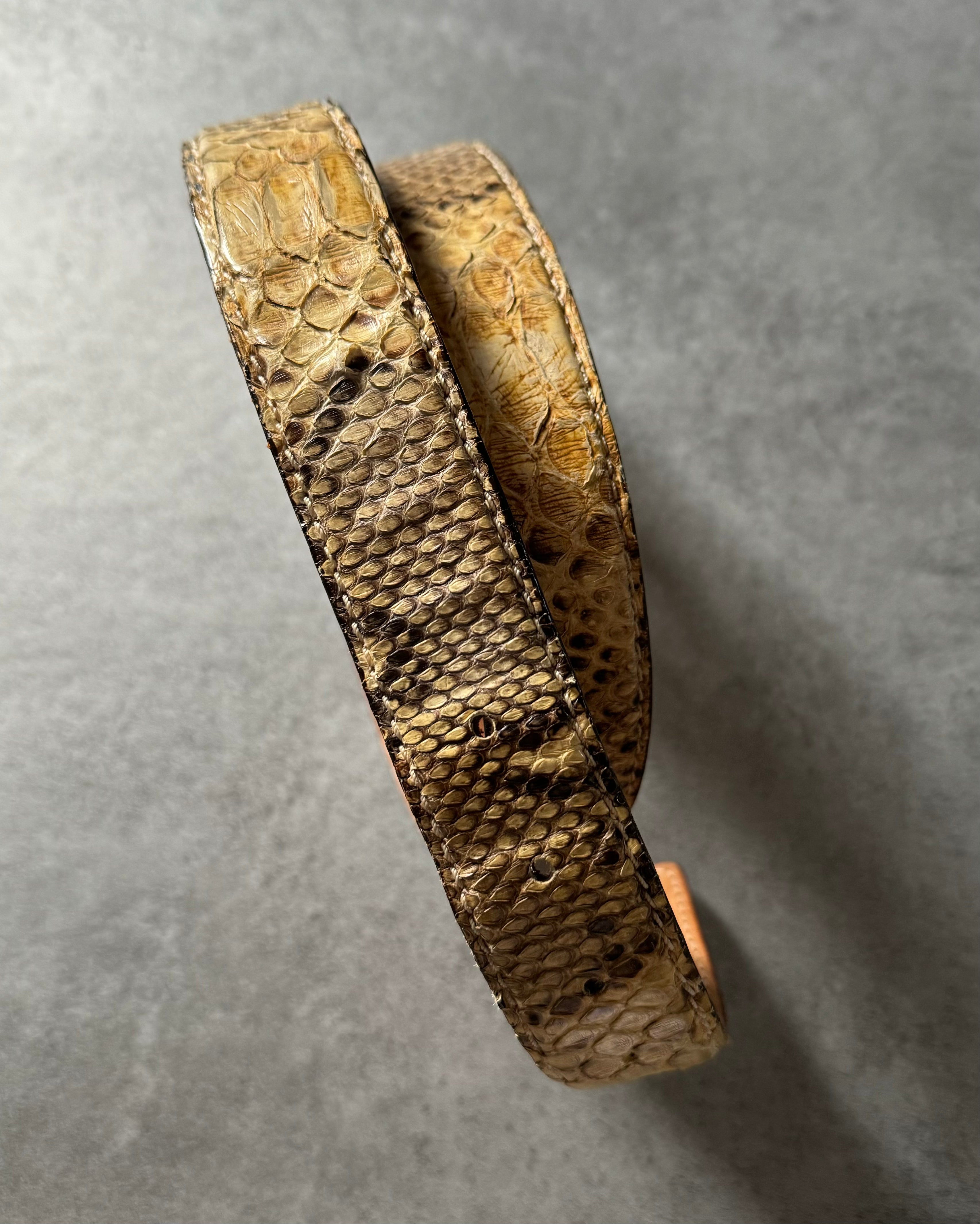 Artisanal Milanese Faded Python Leather Belt  (OS) - 4