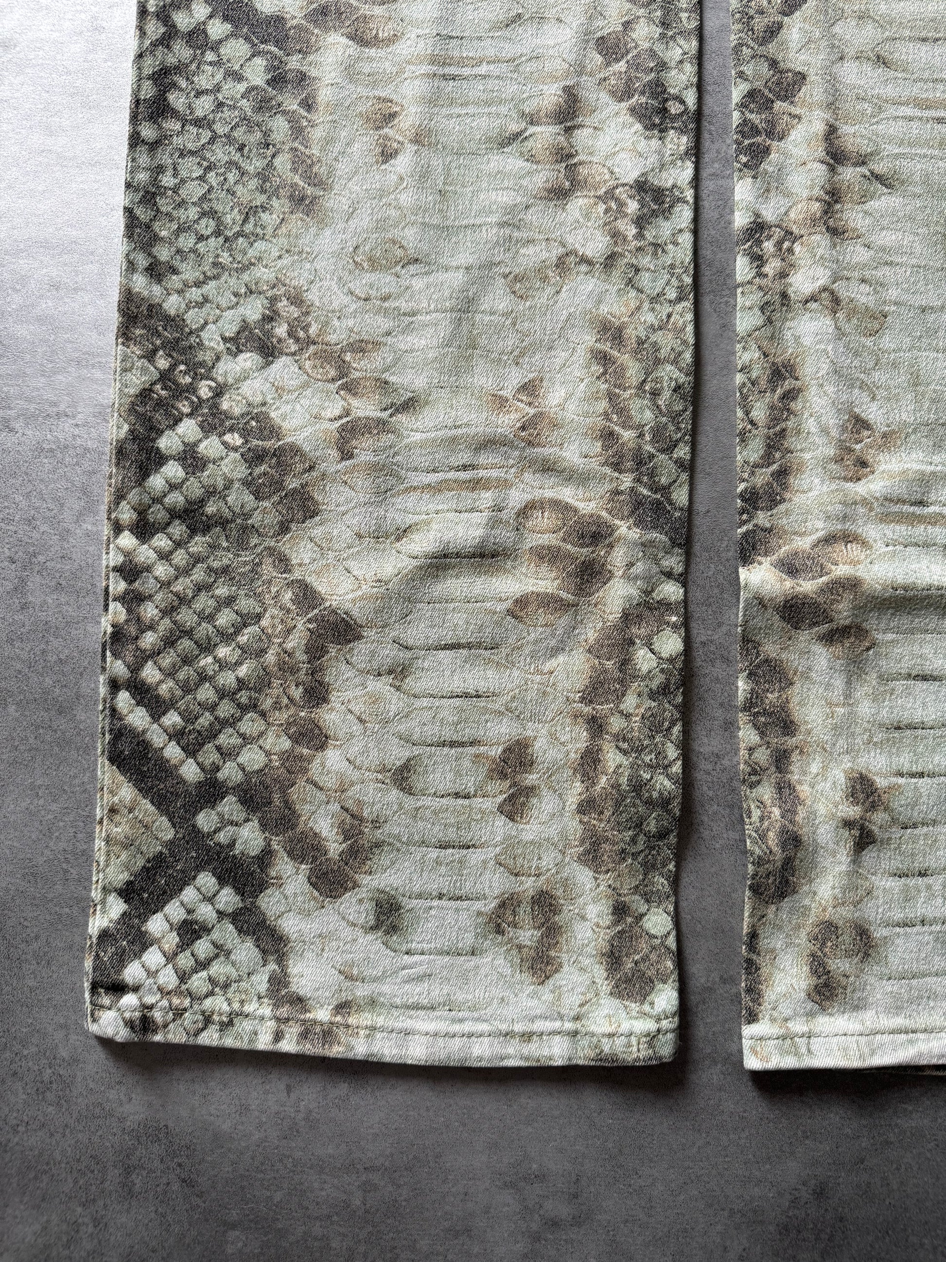 1990s Roberto Cavalli Pastel Python Scales Print Pants (L) - 4