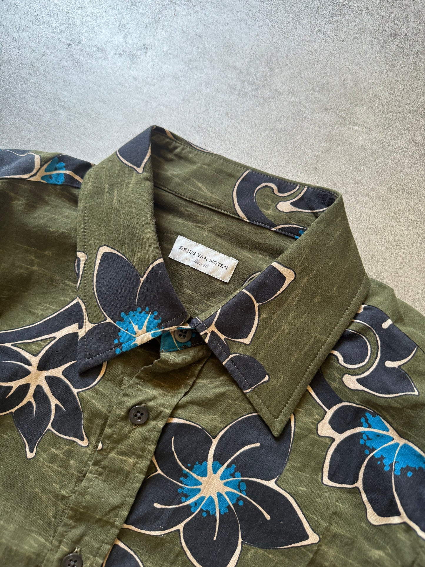 Dries Van Noten Corbino Floral Shirt Khaki (M) - 4