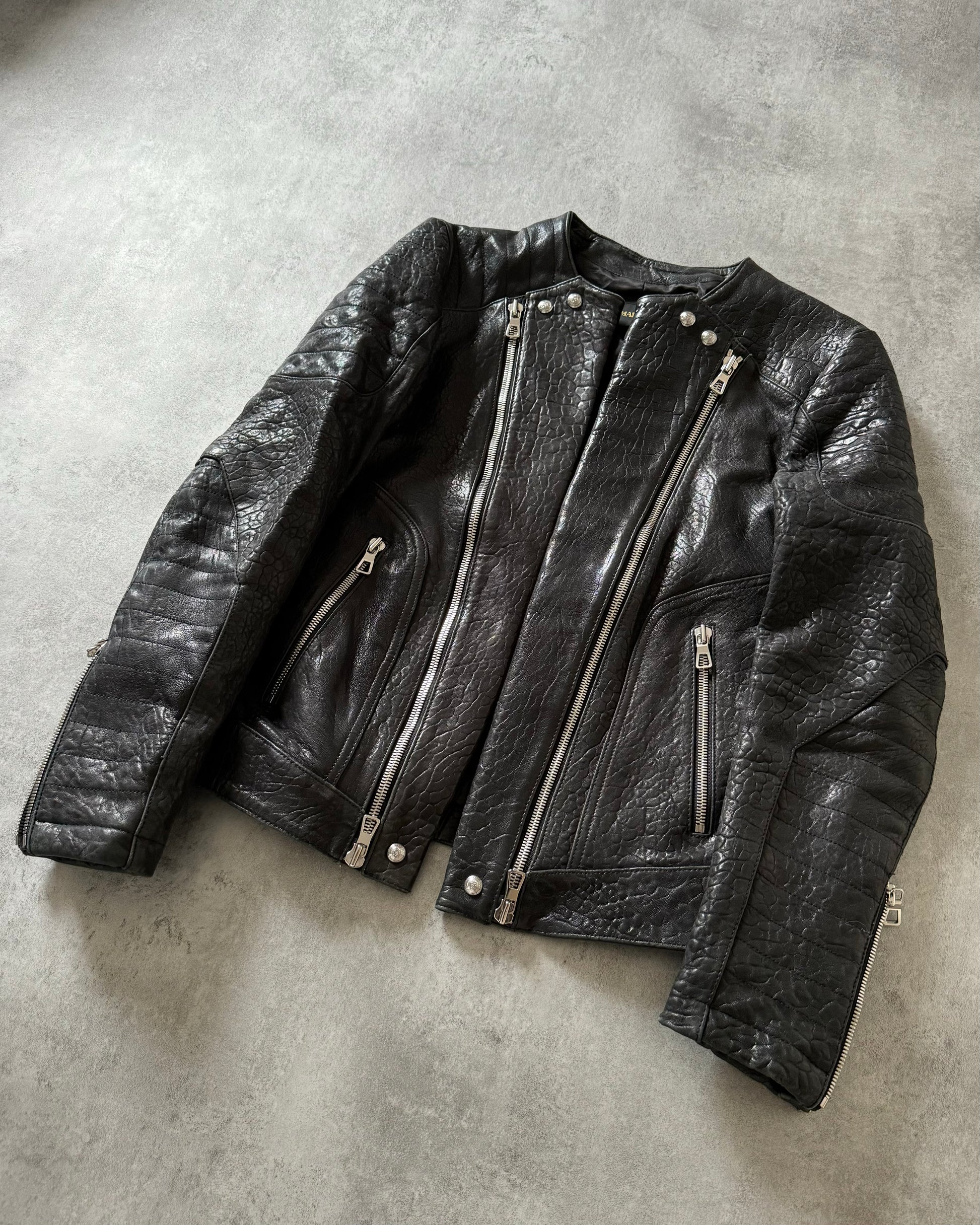 AW2015 Balmain x H&M Pure Biker Leather Jacket (M) - 4