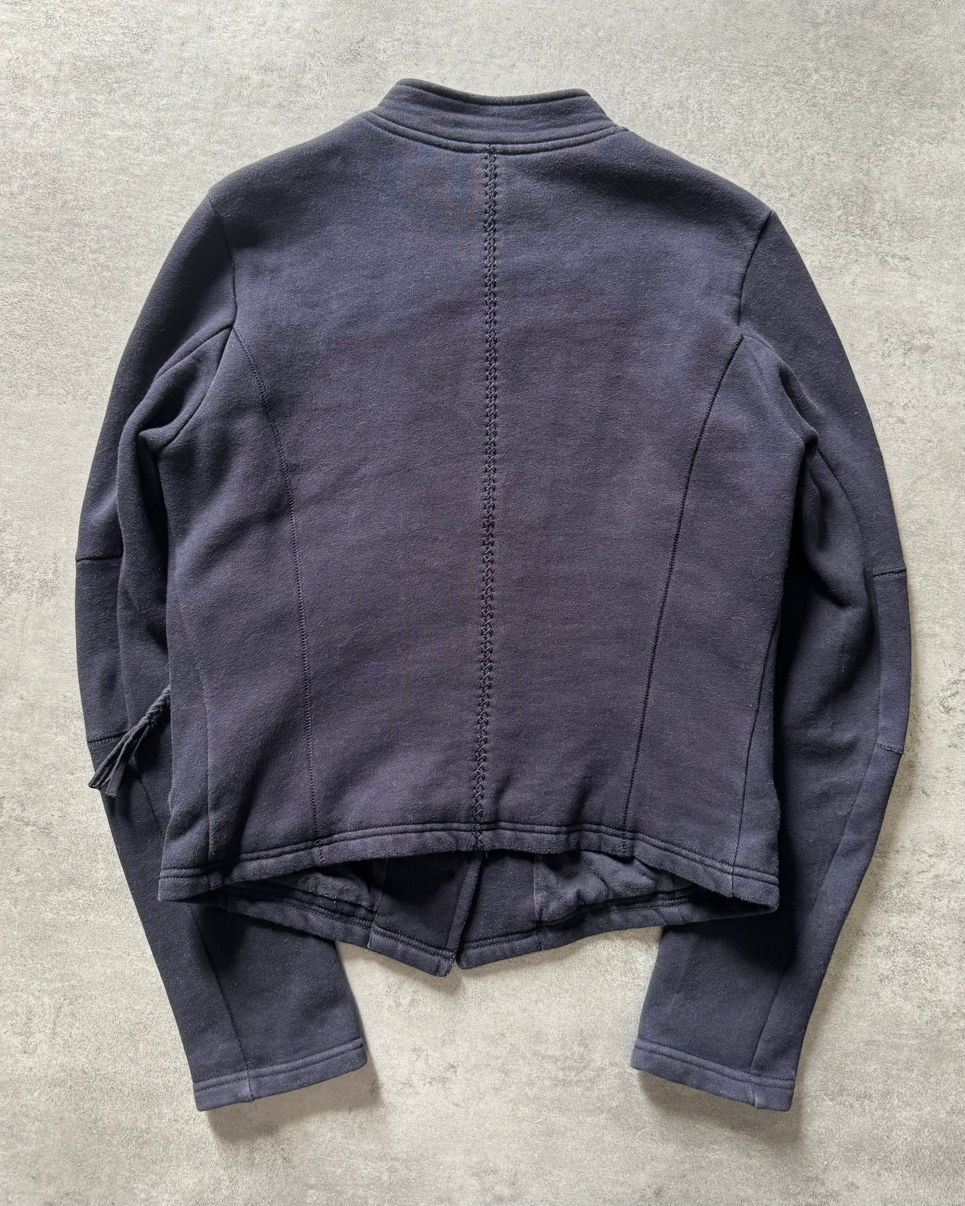 1990s Marithé François Girbaud Asymmetrical Excellence Navy Cardigan  (S) - 2