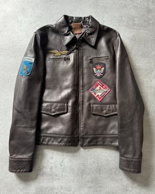 1990s Dolce & Gabbana Aviator Leather Jacket (S) - 1