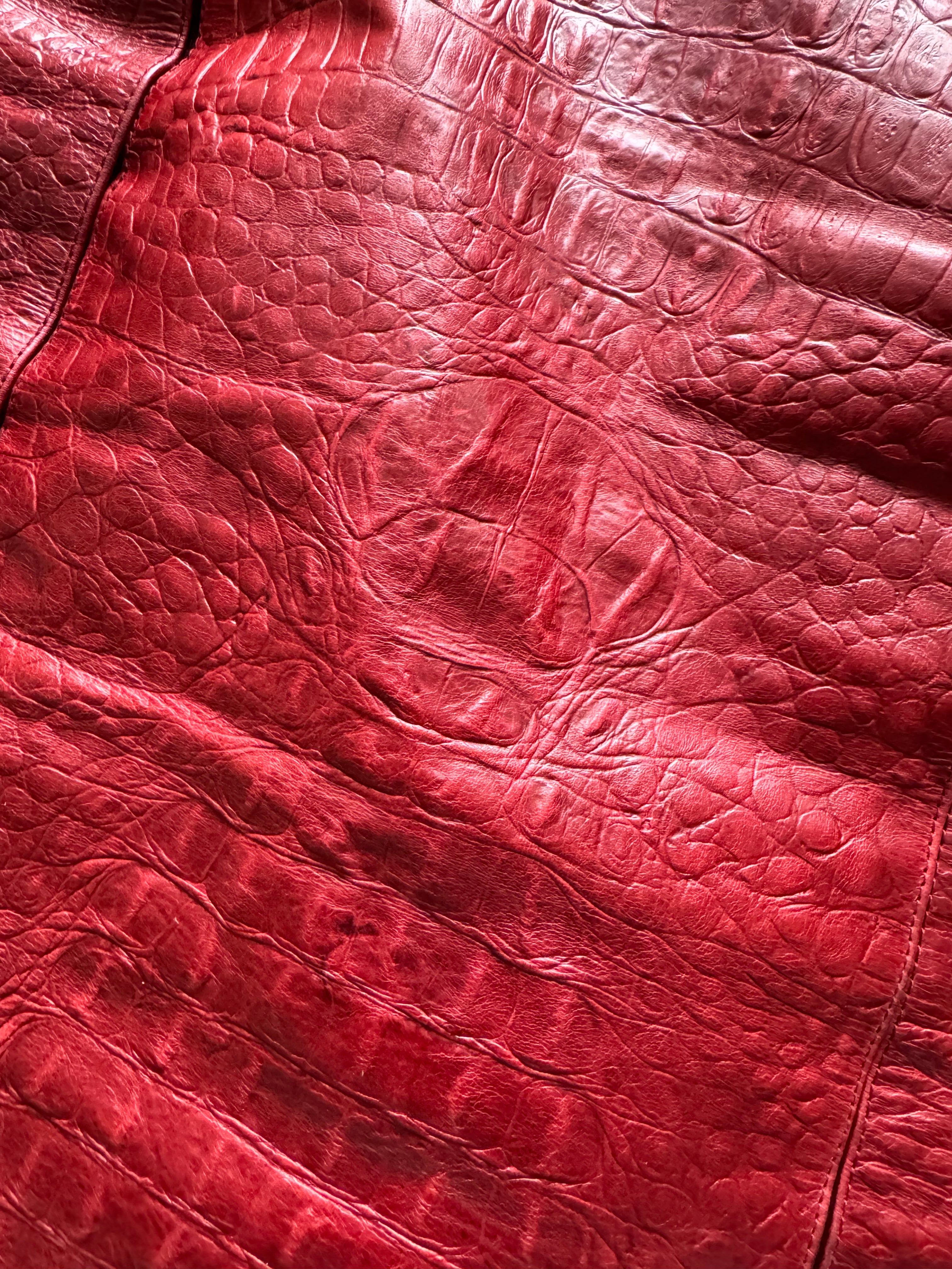 FW2000 Roberto Cavalli Crocodile Leather Red Perfecto (S) - 4