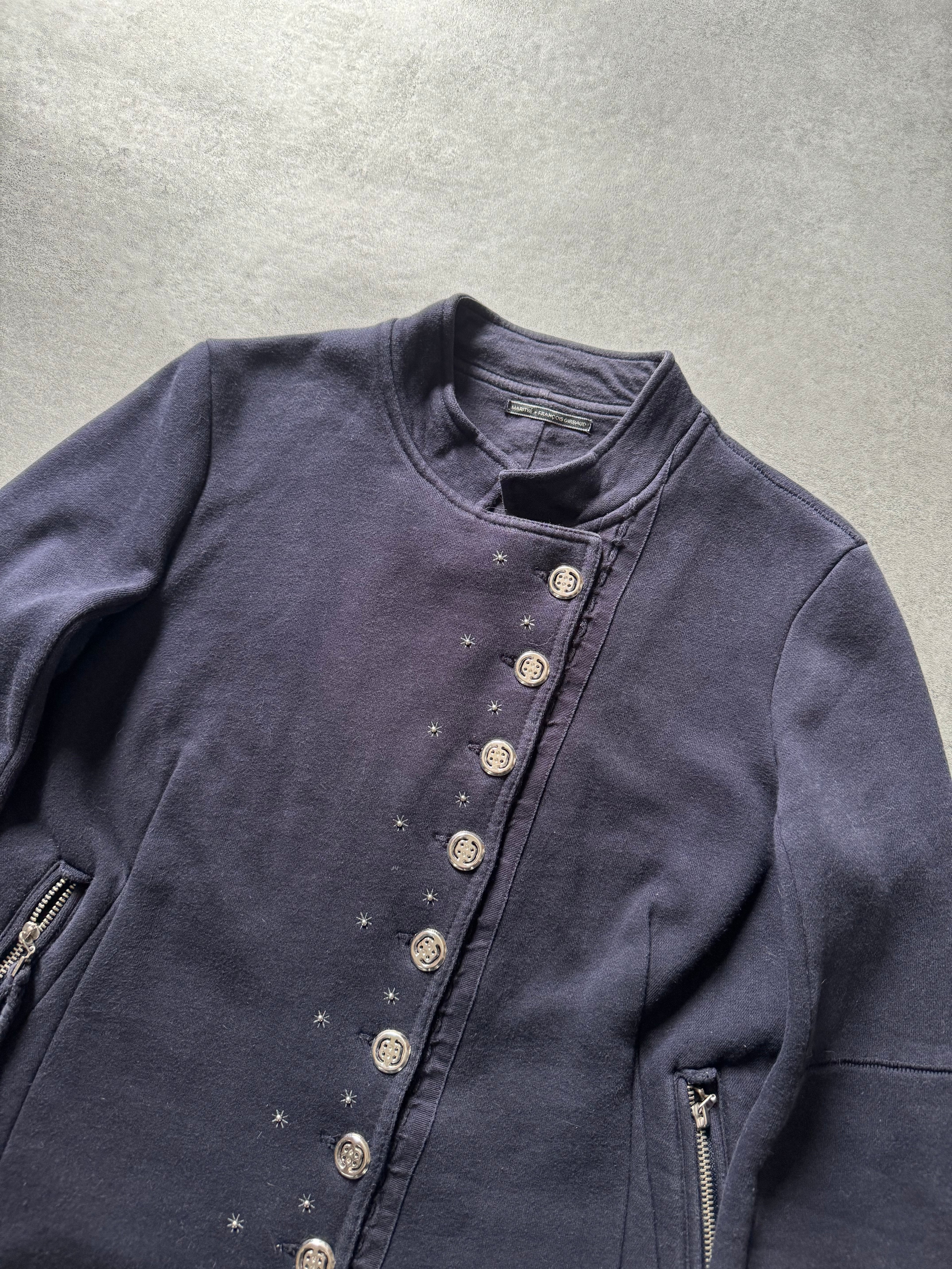 1990s Marithé François Girbaud Asymmetrical Excellence Navy Cardigan  (S) - 4